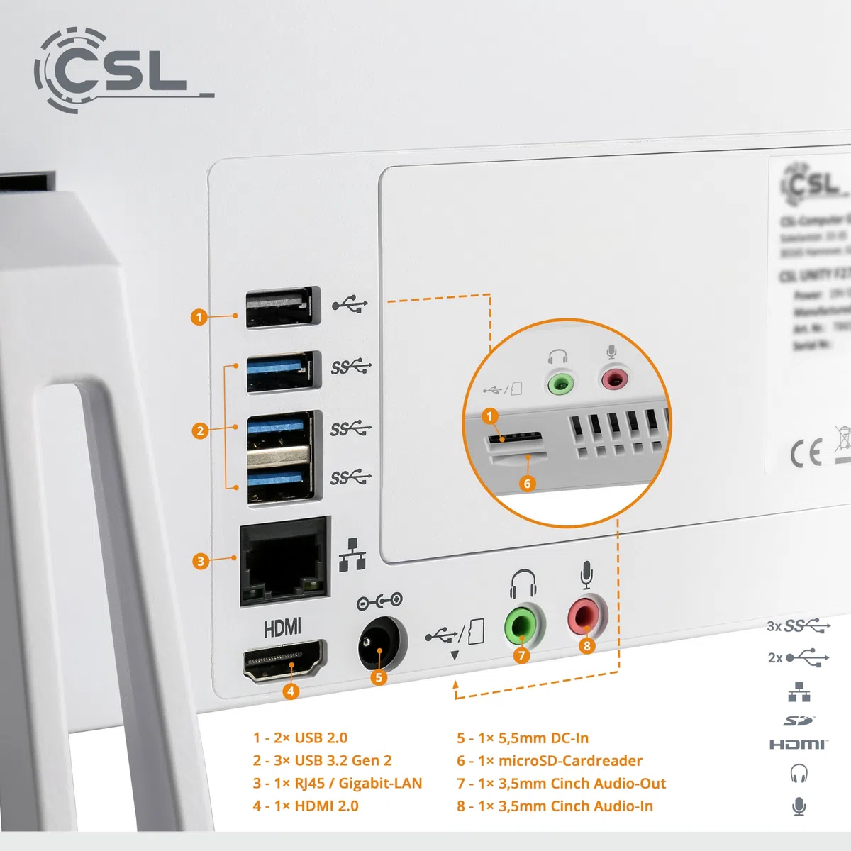 All-in-One-PC CSL Unity F27W-ALS, 68,58 cm (27 Zoll, 1920x1080 Full HD) - Leistungsstarker AIO (Intel N200 CPU 4x3700 MHz, 1000 GB SSD, 16 GB DDR4-RAM, Windows 11 Home), weiß
