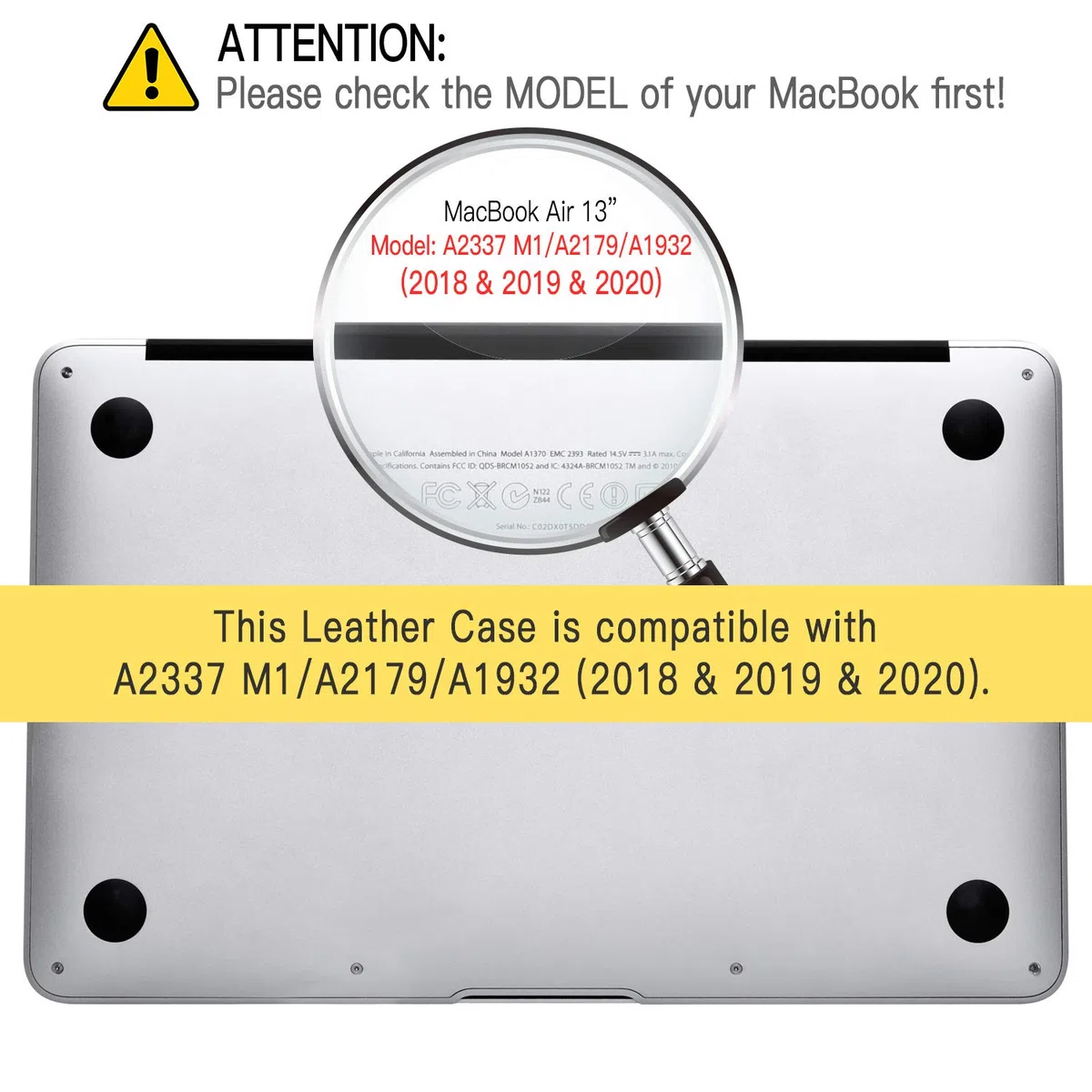 ICARER Lederhülle für MacBook Air 13 2020 2019 2018 Ultra Slim Ledertasche Vintage Leder Hülle Case Cover für Apple MacBook Air 13 Modell: A2337 M1/A2179/A1932 (Schwarz)