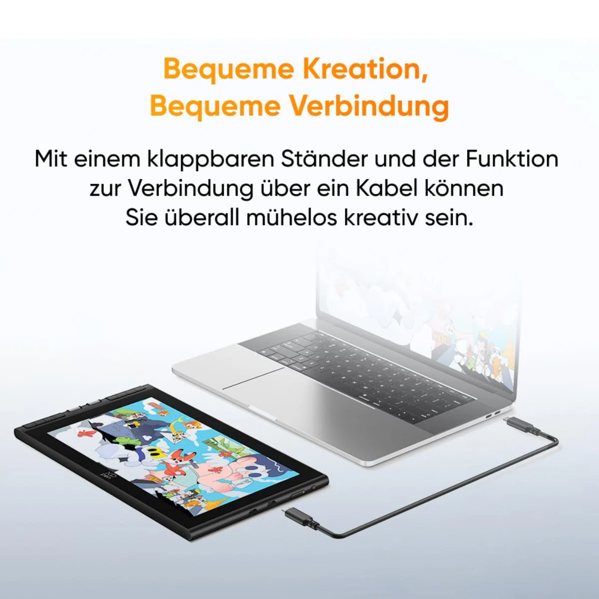 XPPen Artist 12 3rd Grafikdisplay, für PC, mit 8 Schnelltasten 99% sRGB, 8 bit Farbtiefe, X4 Stift 16384 Druckstufen, grafiktablett kompatibal mit Win, Mac, Linux, Android
