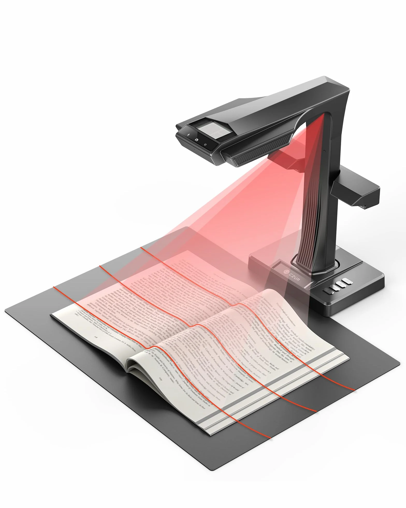 CZUR ET Max 38MP Buchscanner Professioneller Scanner mit Laser Curve Flattening-Tech, Dokumentenscanner, A3-Format, OCR für 180+ Sprachen, 4K HDMI-Ausgang, kompatibel mit Windows/macOS/Linux (38 MP)