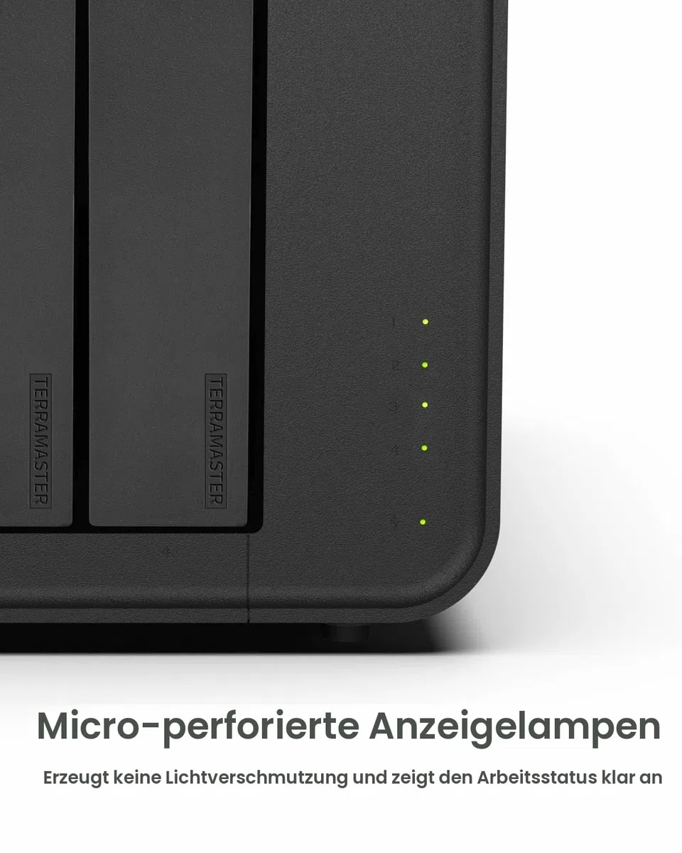 TERRAMASTER F4-424 Pro NAS Speicher - 4Bay Core i3-N305 8-Core 8-Thread CPU, 32GB DDR5 RAM, 2.5GbE Port x 2, Network Attached Storage Spitzenleistung für Unternehmen (Diskless)