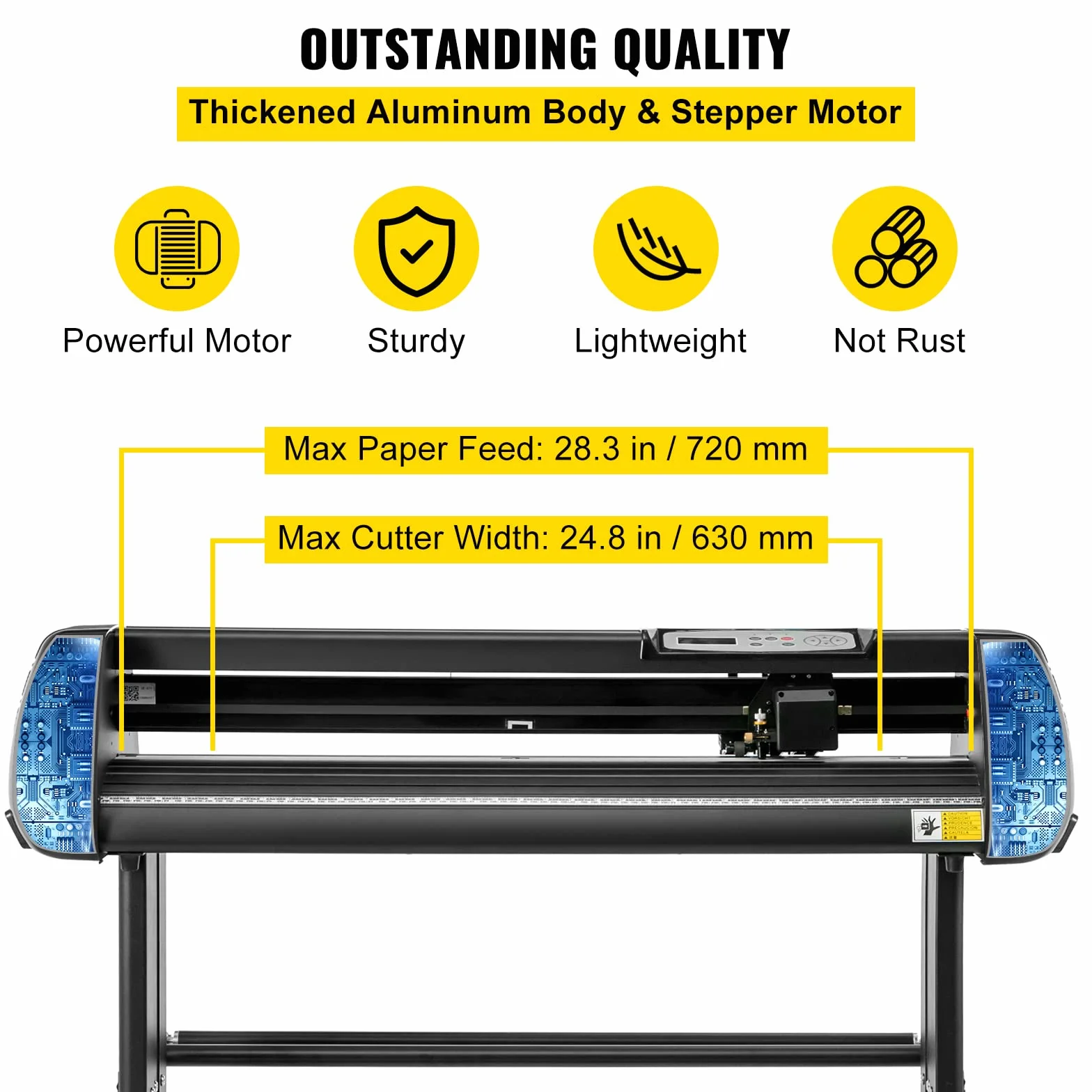 VEVOR Schneideplotter, Plottermaschine Max. 720 mm Papiervorschub, Vinyl Schneideplotter, Folienplotter, Vinyl Schneideplotter Maschine, Schnittgenauigkeit 0,01 mm, Hobby Plotter, 3 Klingen Inkl.