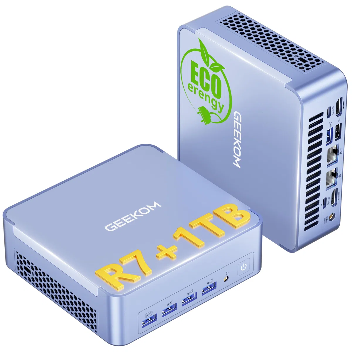 GEEKOM Mini PC AX8 Max Windows 11 Pro Vorinstalliert mit AMD Ryzen 7 8745HS,1TB SSD+16GB DDR5, AMD Radeon 780M | 2,5Gbps Dualer LAN Port | 8K Quad-Display | 2xUSB4 für Gaming/Kreativität/Office/Home