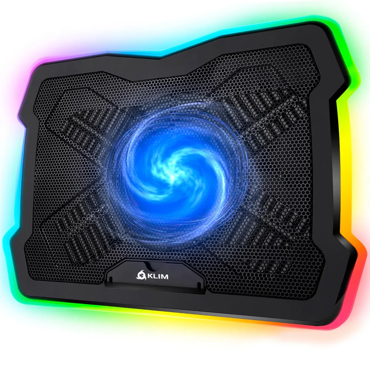 KLIM Ultimate Laptop Kühler + NEU + Gaming Cooling Pad + Stabiler RGB Ständer mit Lüfter + Kompatibel bis zu 17" + USB-Lüfter + Für PC Mac PS5 PS4