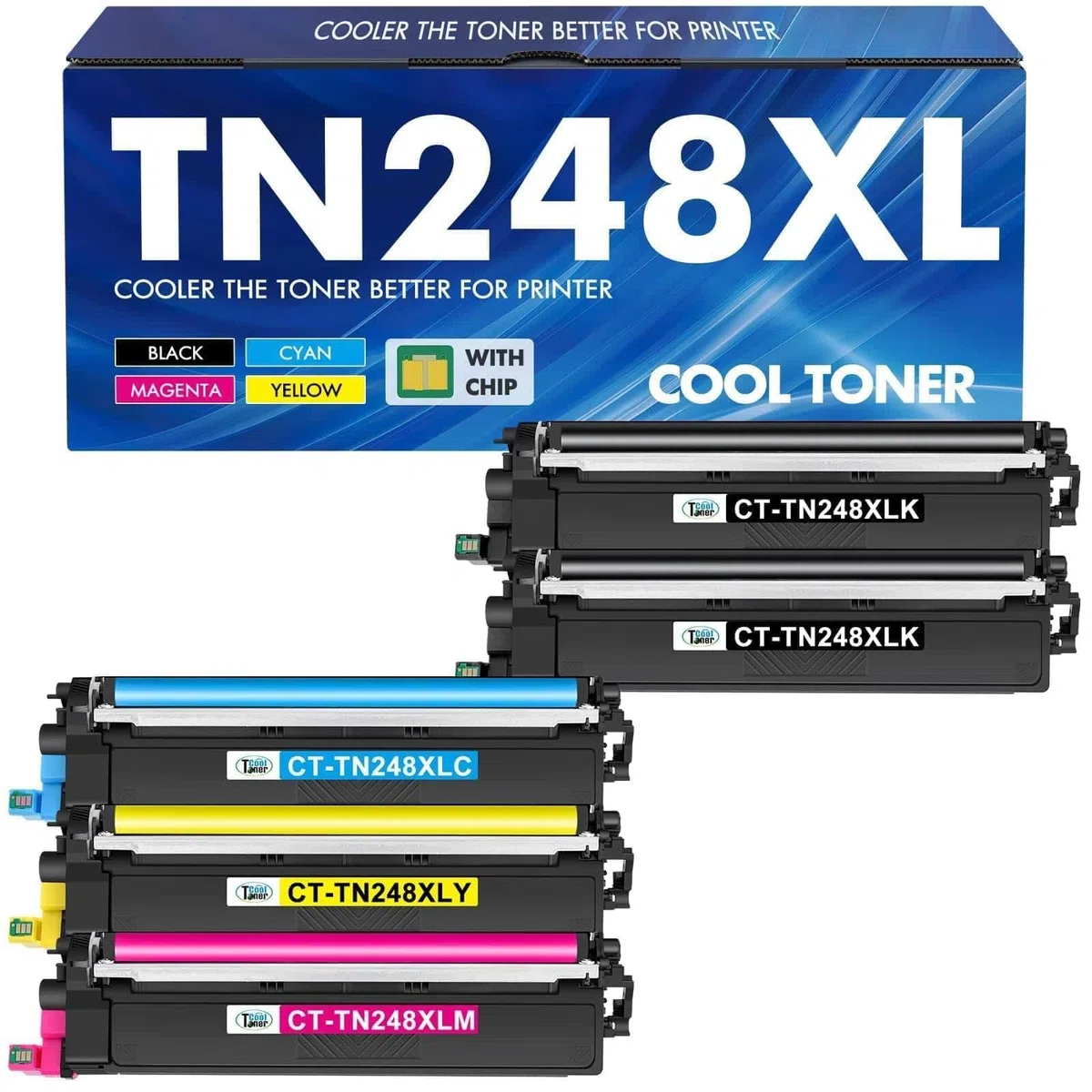 TN248XL TN248 MFC-L3760CDW Toner 5-Pack Kompatible für Brother MFC-L3740CDW TN-248 TN-248XL DCP-L3560CDW DCP-L3520CDW DCP-L3520CDWE MFC-L3740CDWE MFC-L8390CDW HL-L3240CDW HL-L3220CWE TN-248CMYK