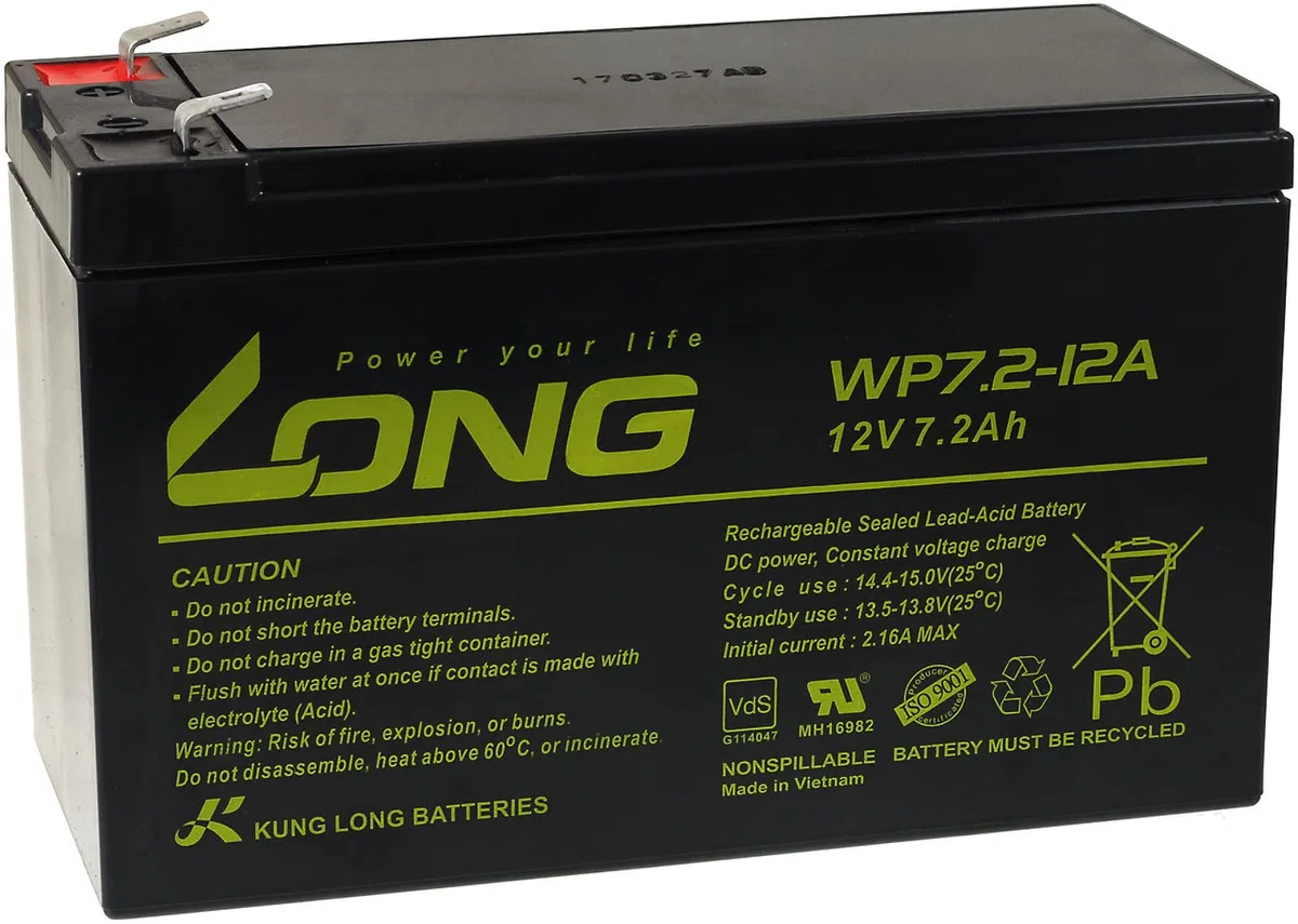 KungLong Ersatzakku für USV APC RBC110, 12V, Lead-Acid