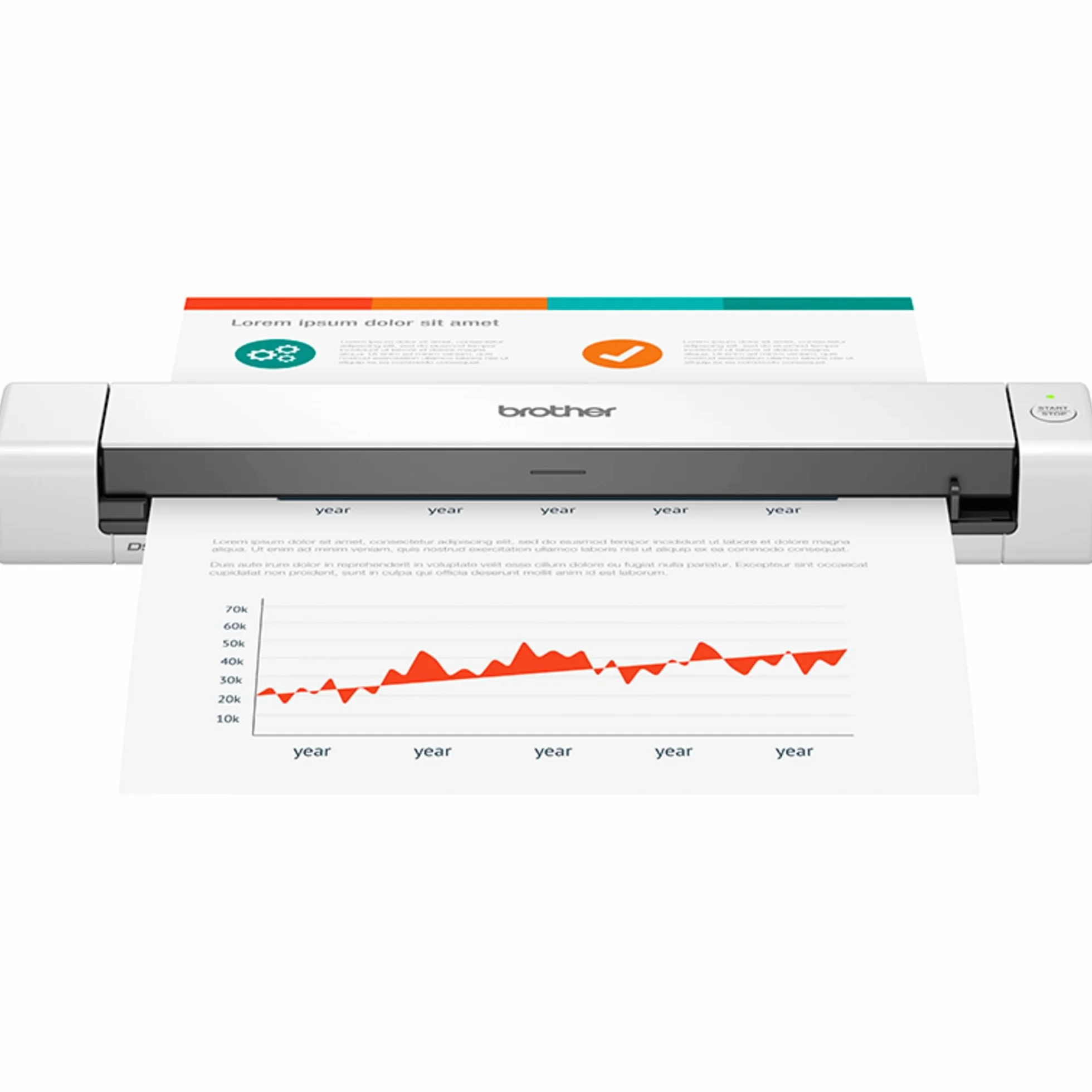 Brother DS-640 Mobilscanner | A4 | USB-Stromversorgung | 15 Seiten pro Minute | Farbe | Schwarz/Weiß | Dsmobile | Auf USB scannen