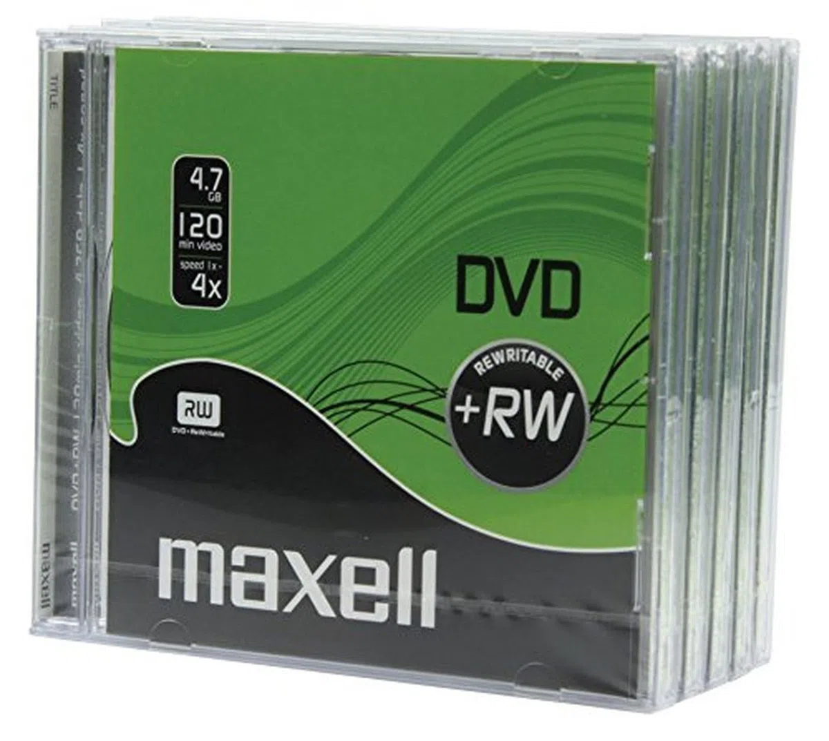 Maxell DVD+RW Rohlinge 4.7GB 4X Data/Video 5er Pack Jewel Case