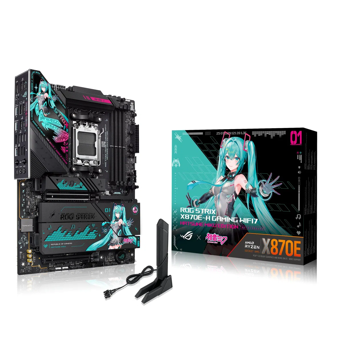 ASUS ROG Strix X870E-H Gaming WIFI7 Mainboard Sockel AMD AM5 (ATX, DDR5, WiFi 7, 4X M.2, PCIe 5.0, 2X USB4, PCIe Slot Q-Release, Aura Sync)