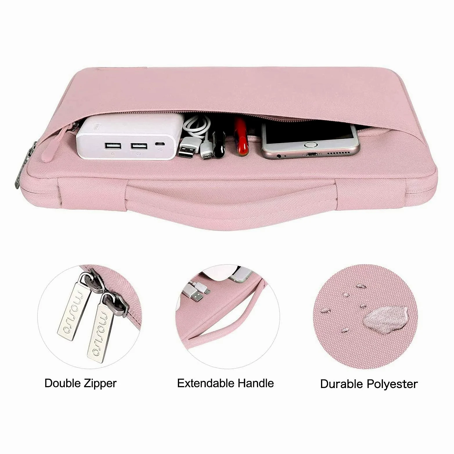 MOSISO Kompatibel mit MacBook Air 13 Zoll Hülle M1 2021 2020-2018 A2337 A2179 A1932, Hülle für MacBook Air M1 13,3 Zoll&Laptoptasche&Tastaturschutz&Webcam Abdeckung&Displayschutzfolie, Rosenquarz