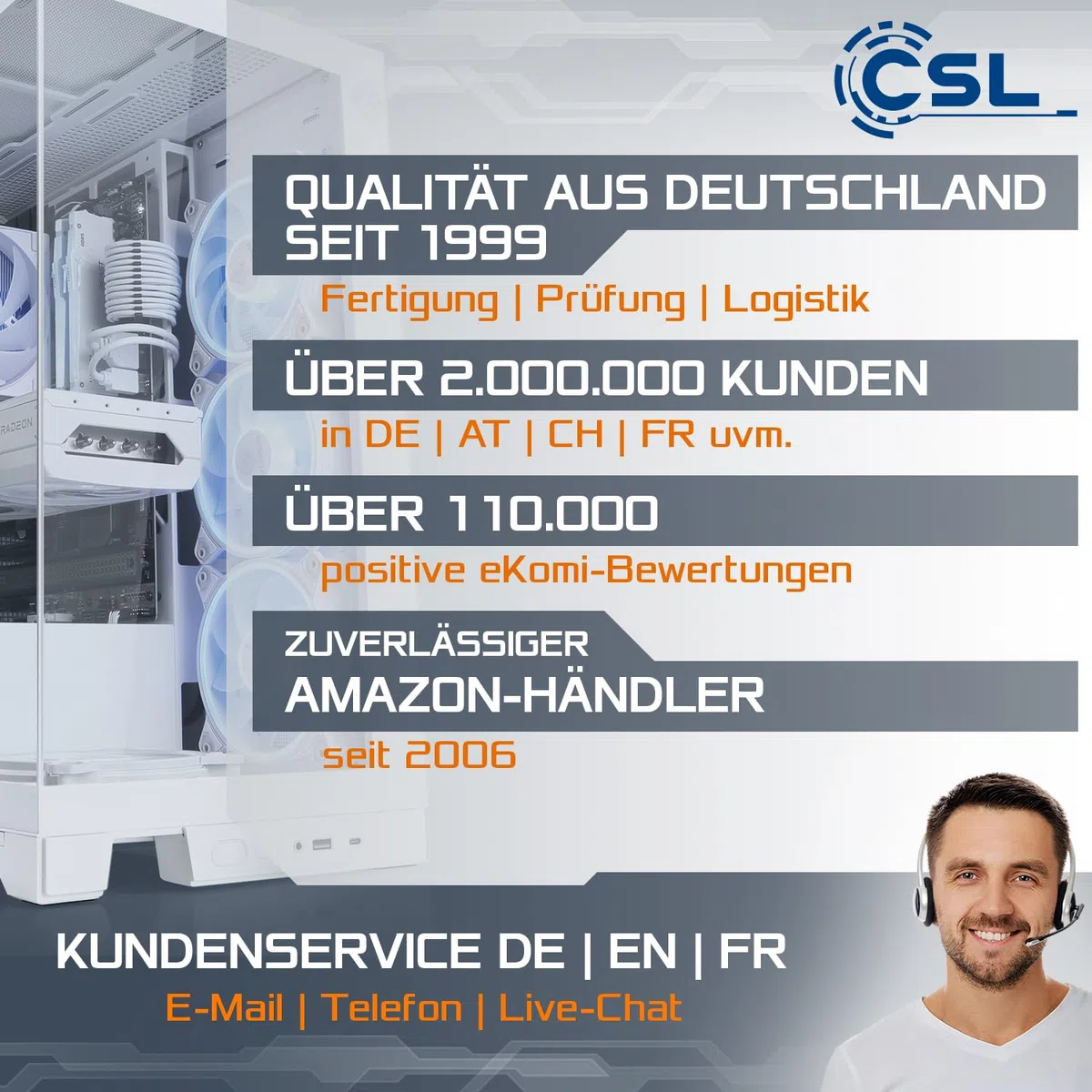 Gaming PC mit Windows 11 Home | AMD Ryzen 5 5655G 6x3.9GHz | AMD Radeon | 500GB M.2 NVMe | 16GB DDR4 RAM | WLAN | Entry Level Computer für Zocker, Gamer Desktop Rechner zum Spielen | A13010