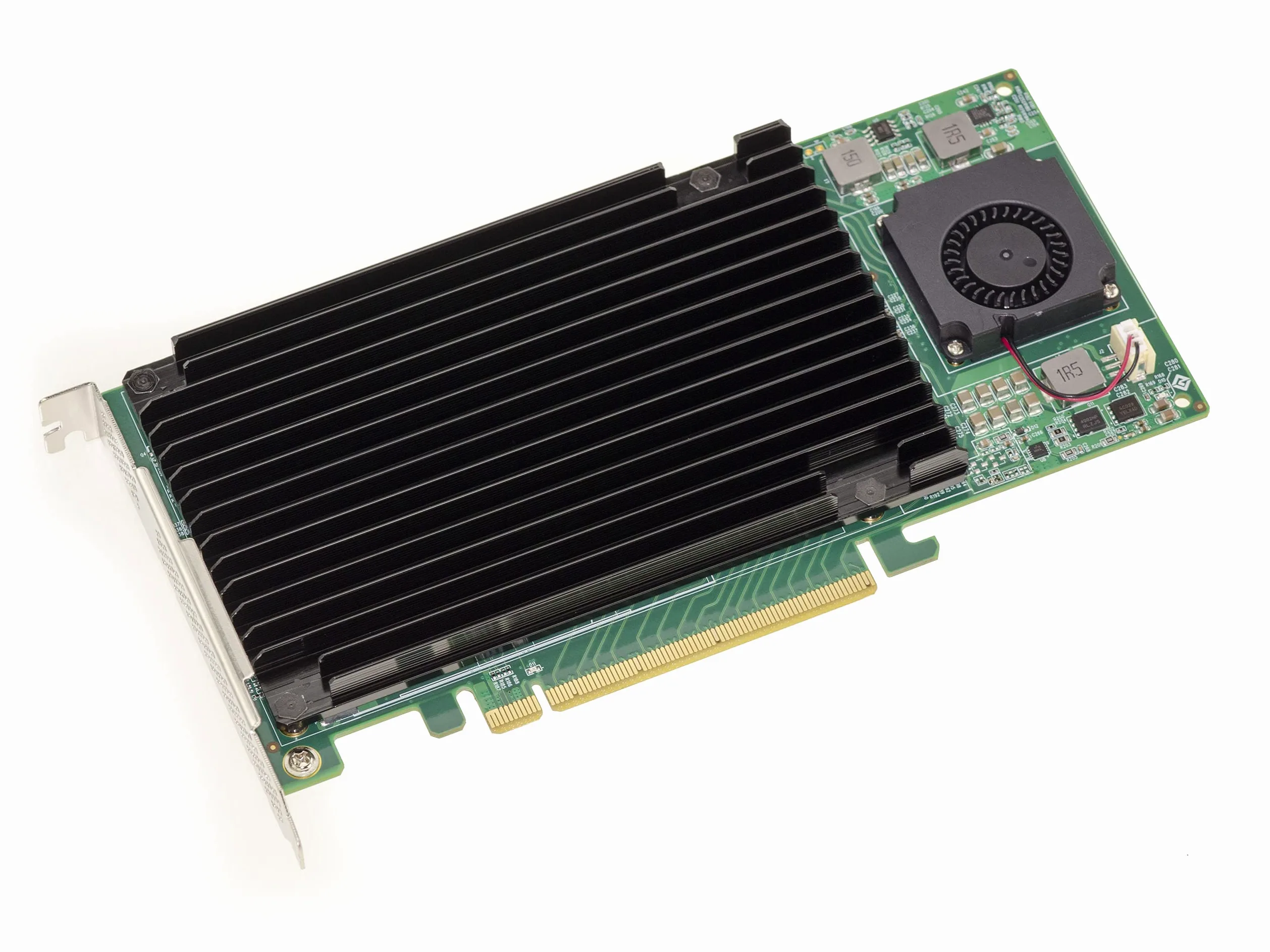 KALEA-INFORMATIQUE PCIe x16 M2-Controller-Karte für 4 M.2 NVMe M Key SSDs mit PLX PEX 8747 Chipsatz - 32GB für Jede SSD, 128G insgesamt.