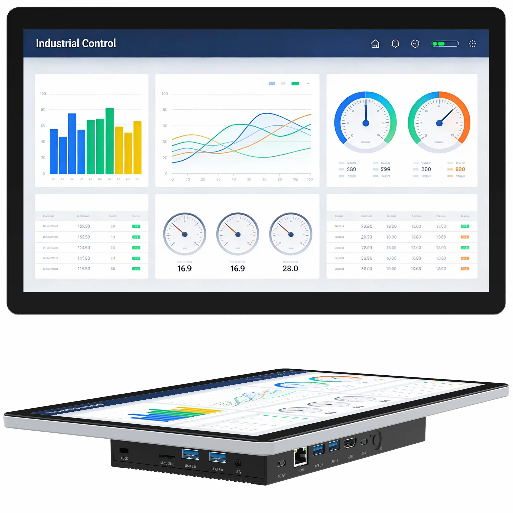 Tablet Panel Computer All in One 13,3 Zoll-HEIGAOLAPC Industrie Touch Panel PC Win11, N5100, Embedded Mini PC mit Touchscreen, 8GB Ram 128GB Rom 1920*1080 IPS, USB3.0*4, RS232, LAN, HDMI, Type-C 3,1