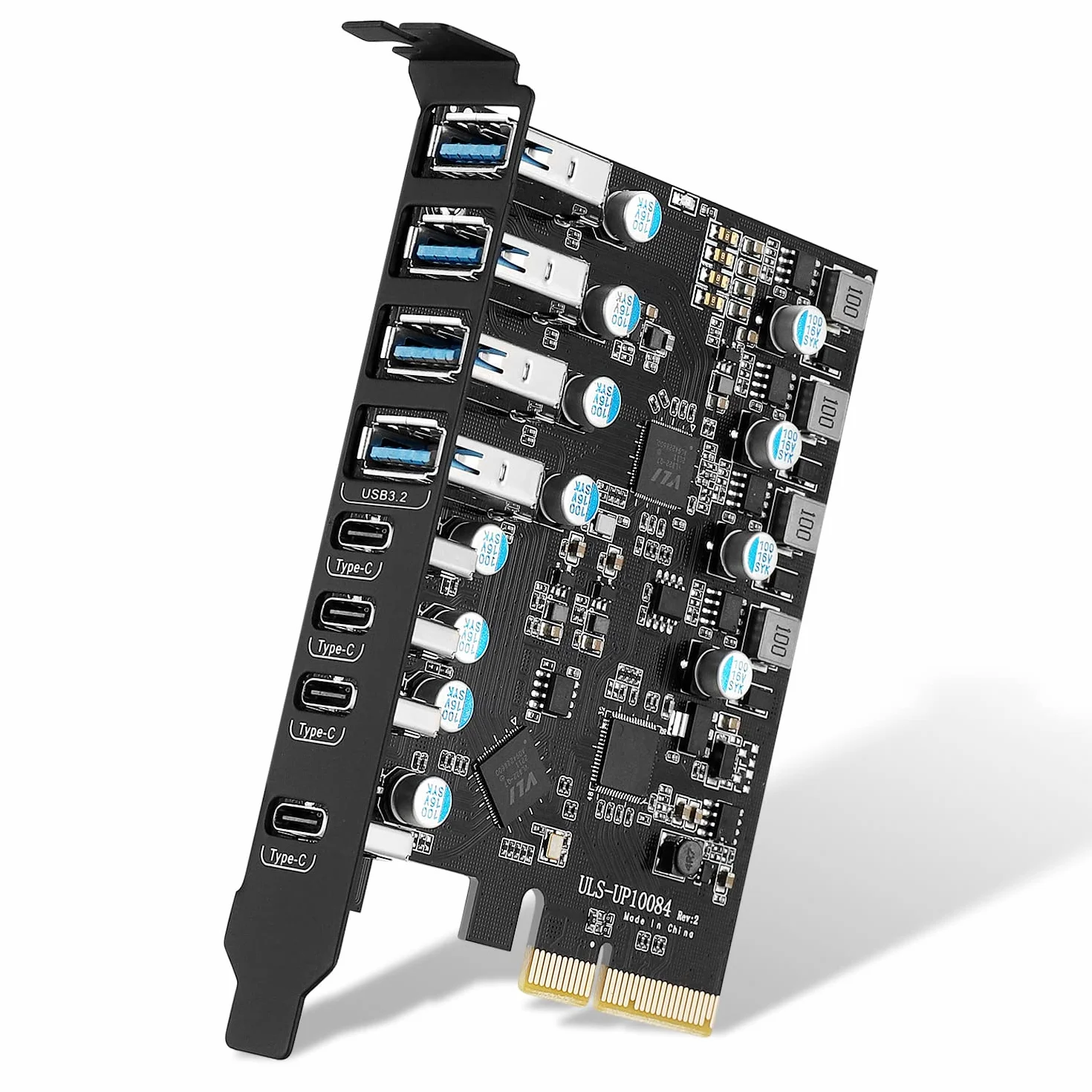 PCIE USB 3.2 Karte 8 Ports (4 Typ A, 4 Typ C), 10Gbps PCI Express Erweiterungskarte Intern USB Konverter für Desktop PC Windows