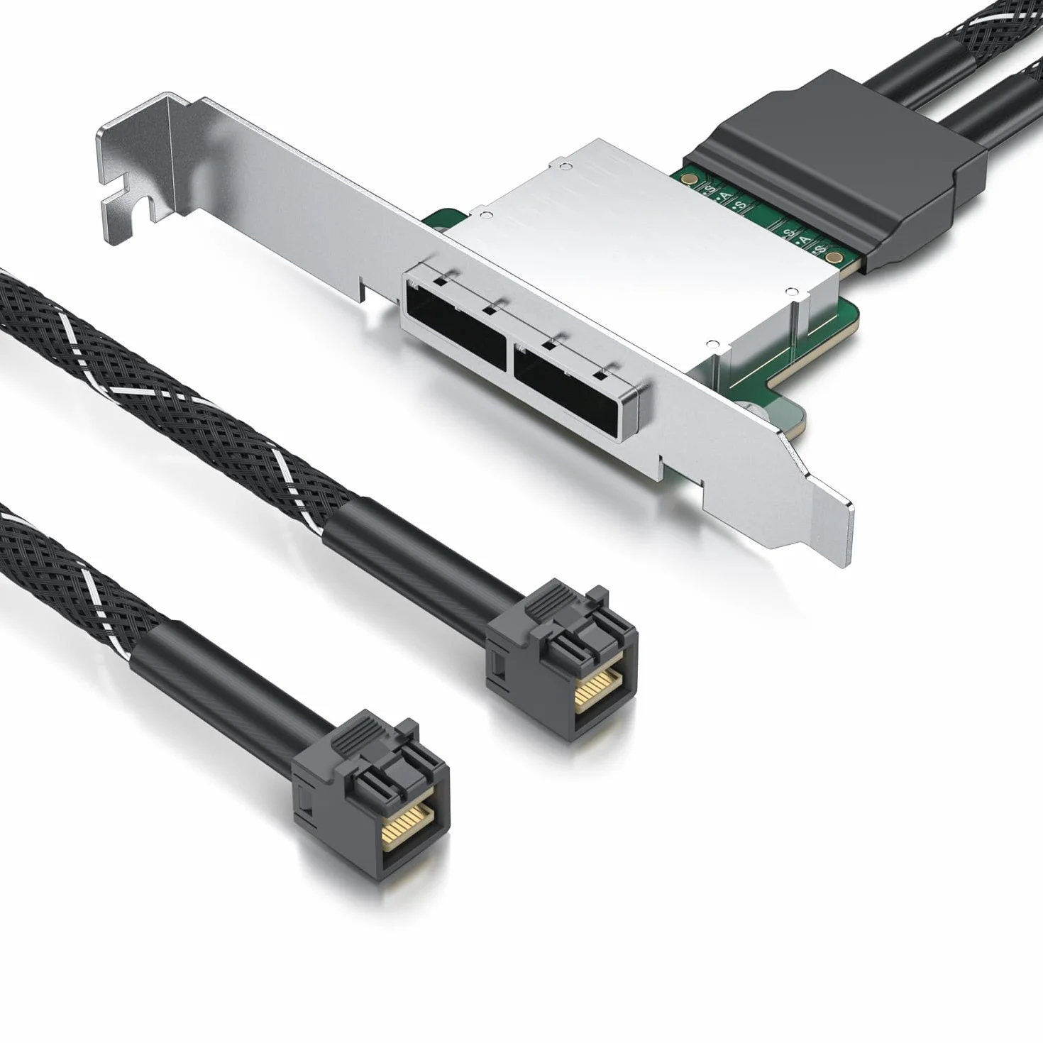 10Gtek MiniSAS HD SFF-8643 to SFF-8088 Dual-Channel Adapter Cable, 12Gbps/6Gbps SAS 3.0/2.0, 30AWG for HBA/Backplane & Legacy Storage, 0.4m/1.3ft