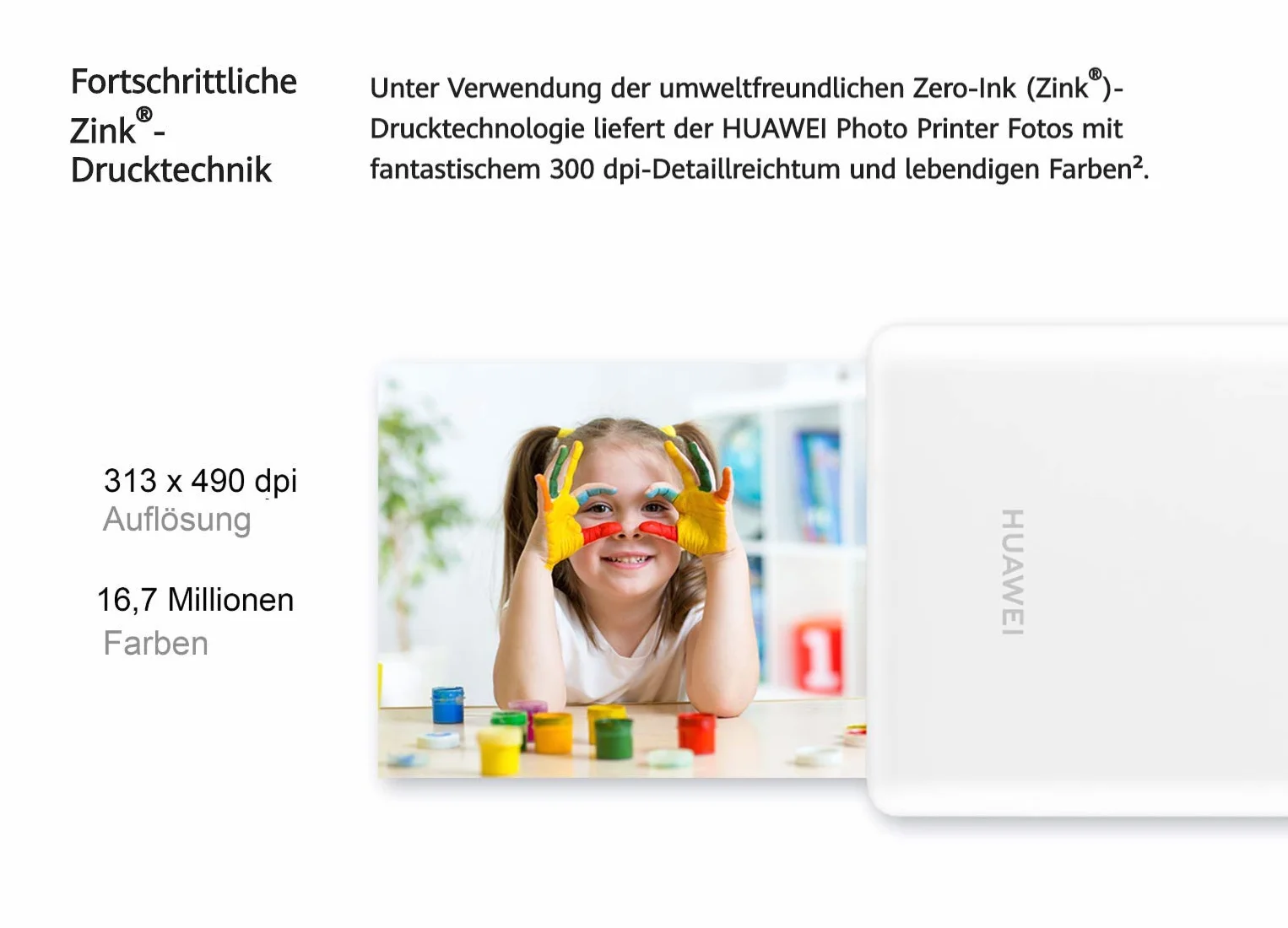 Huawei Drucker für Fotoapparat, tragbar, weiß