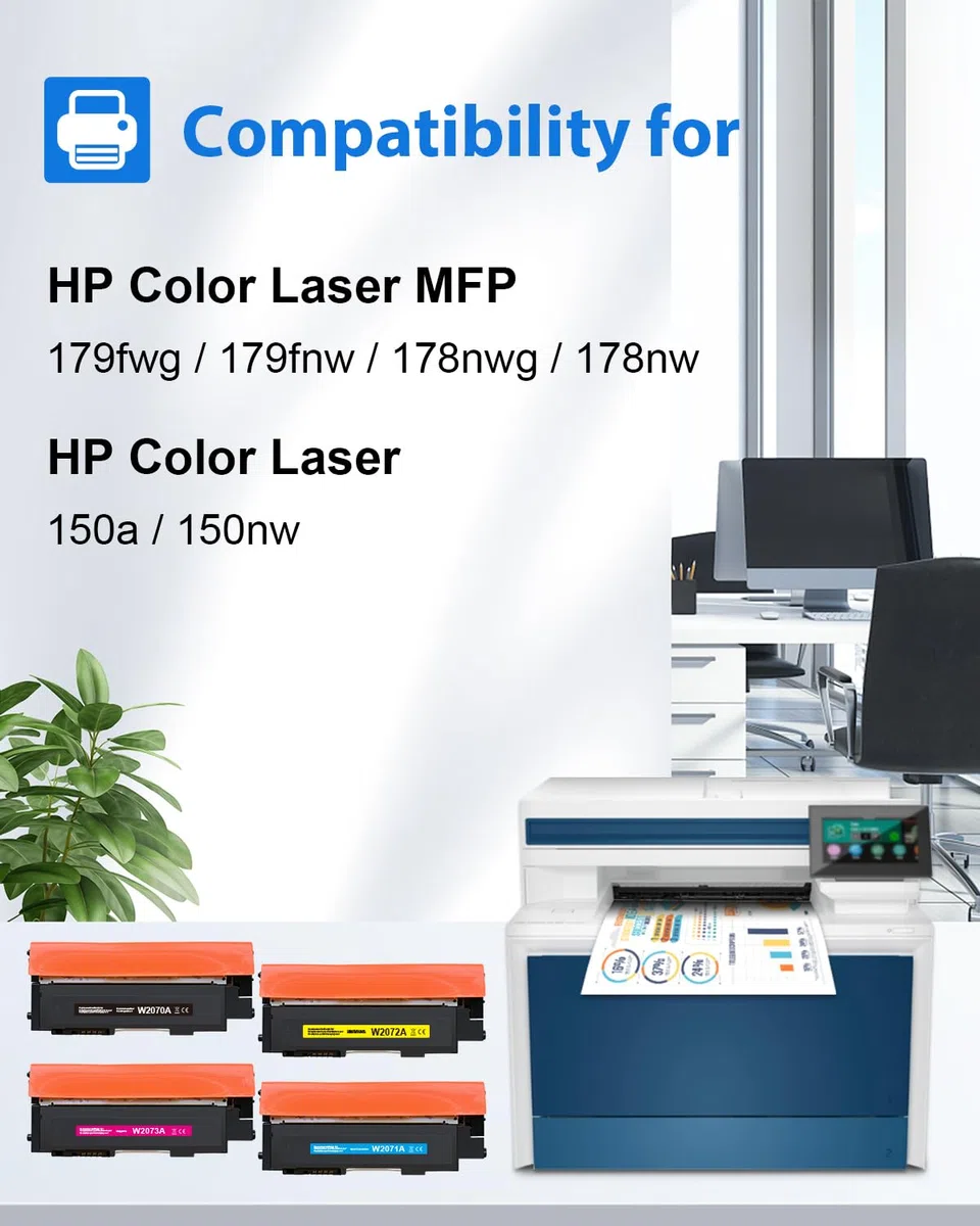MYCARTRIDGE Kompatibel für HP 117A Toner Set Ersatz für HP Color Laser MFP 178nwg 179fwg 178nw 150nw 179fnw 150a W2070A W2071A W2072A W2073A (Schwarz Cyan Gelb Magenta, 4er-Pack)