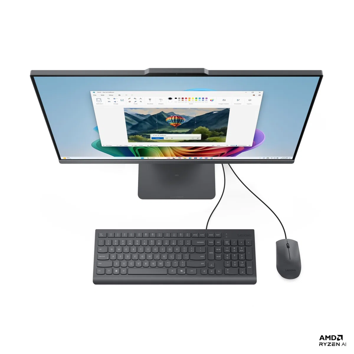Lenovo IdeaCentre All-In-One PC | 27" Full HD Display | AMD Ryzen 7 250 | 16GB RAM | 1TB SSD | AMD Radeon 780M Grafik | Windows 11 | Inkl. Maus und Tastatur | Grau | 3 Monate Premium Care