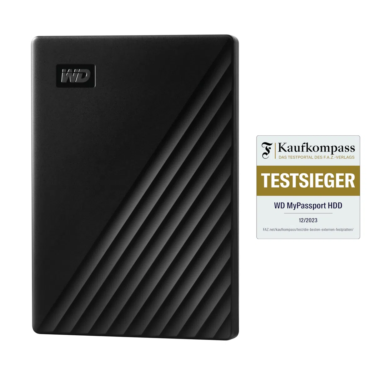 WD My Passport externe Festplatte 2 TB (mobiler Speicher, schlankes Design, herunterladbare Software, automatische Backups, Passwortschutz) Schwarz - auch kompatibel mit PC, Xbox und PS4