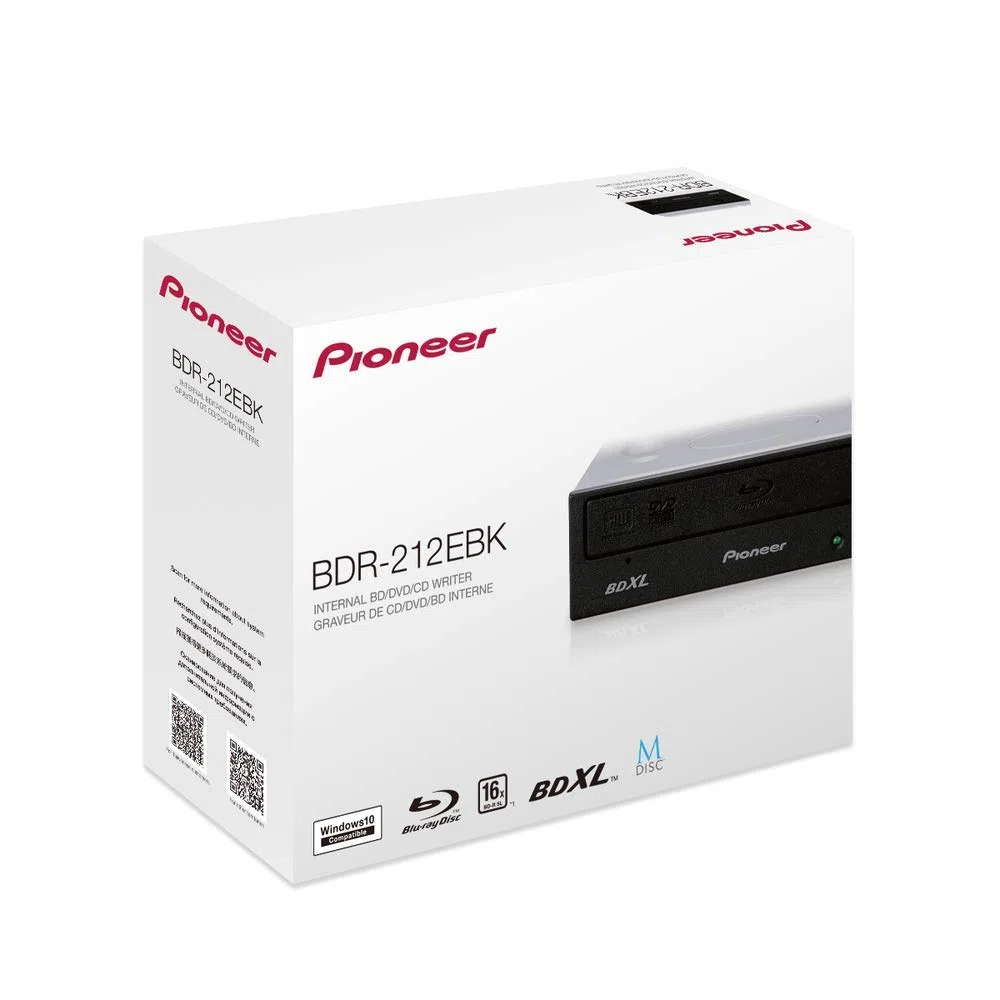 Pioneer BDR-212EBK 16X interne SATA Blu-ray, DVD, CD Brenner mit BDXL und M-Disc Unterstützung (Schwarz)