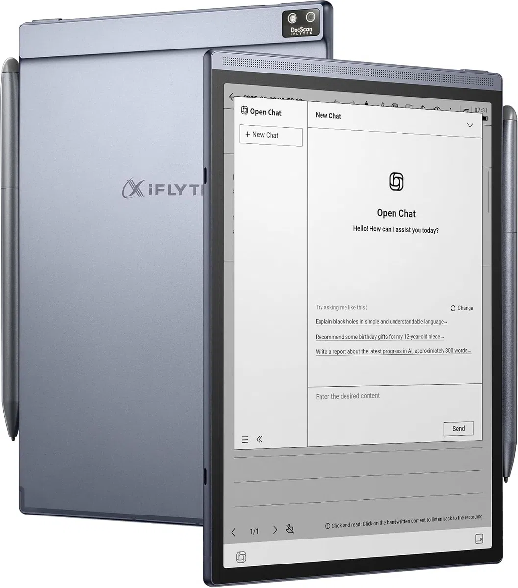 iFLYTEK AINOTE Air 2 20,8 cm (8,2 Zoll) AI-Smart-Papier-Notiztablett mit Stylus, mehrsprachige Transkription, Meeting-Management