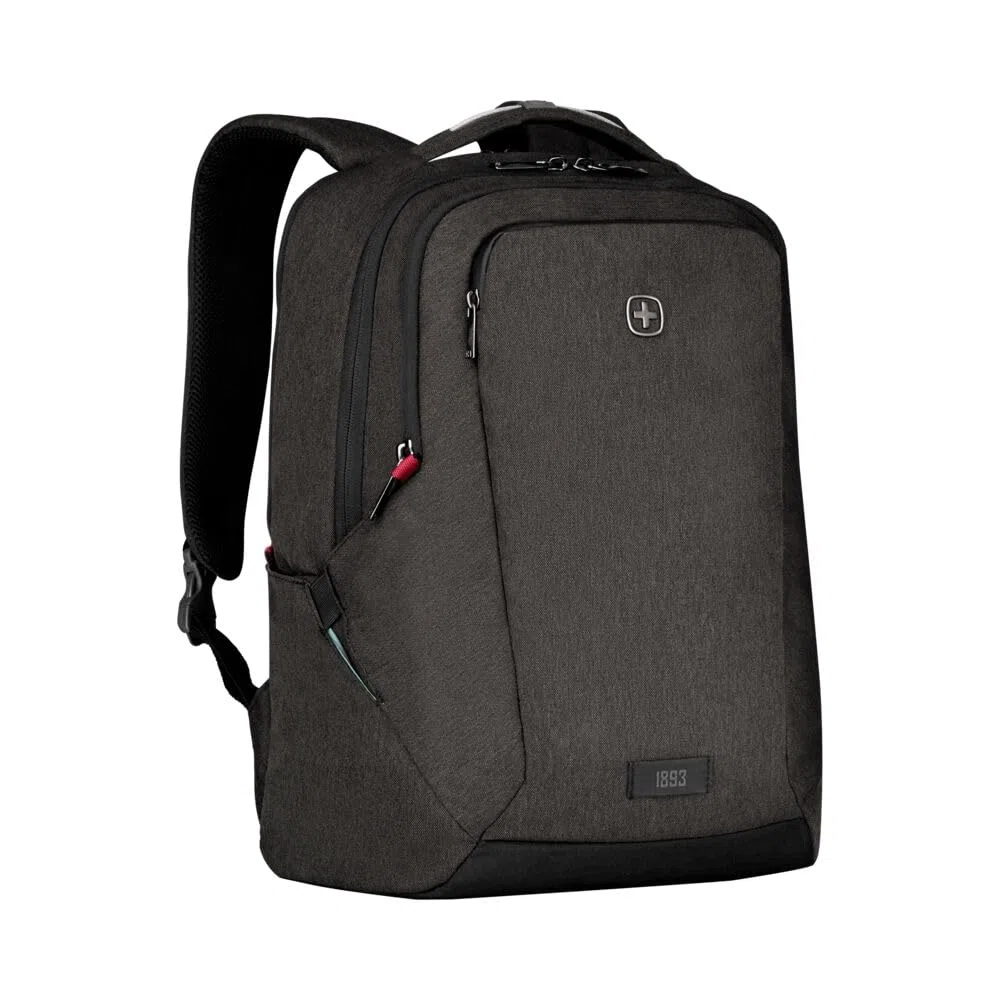 WENGER MX Professional Laptop-Rucksack mit Tabletfach, Notebook bis 16 Zoll, Tablet bis 10 Zoll, Organizer, 21 l, Damen Herren, Büro Business-Reisen Uni, Grau, 611641