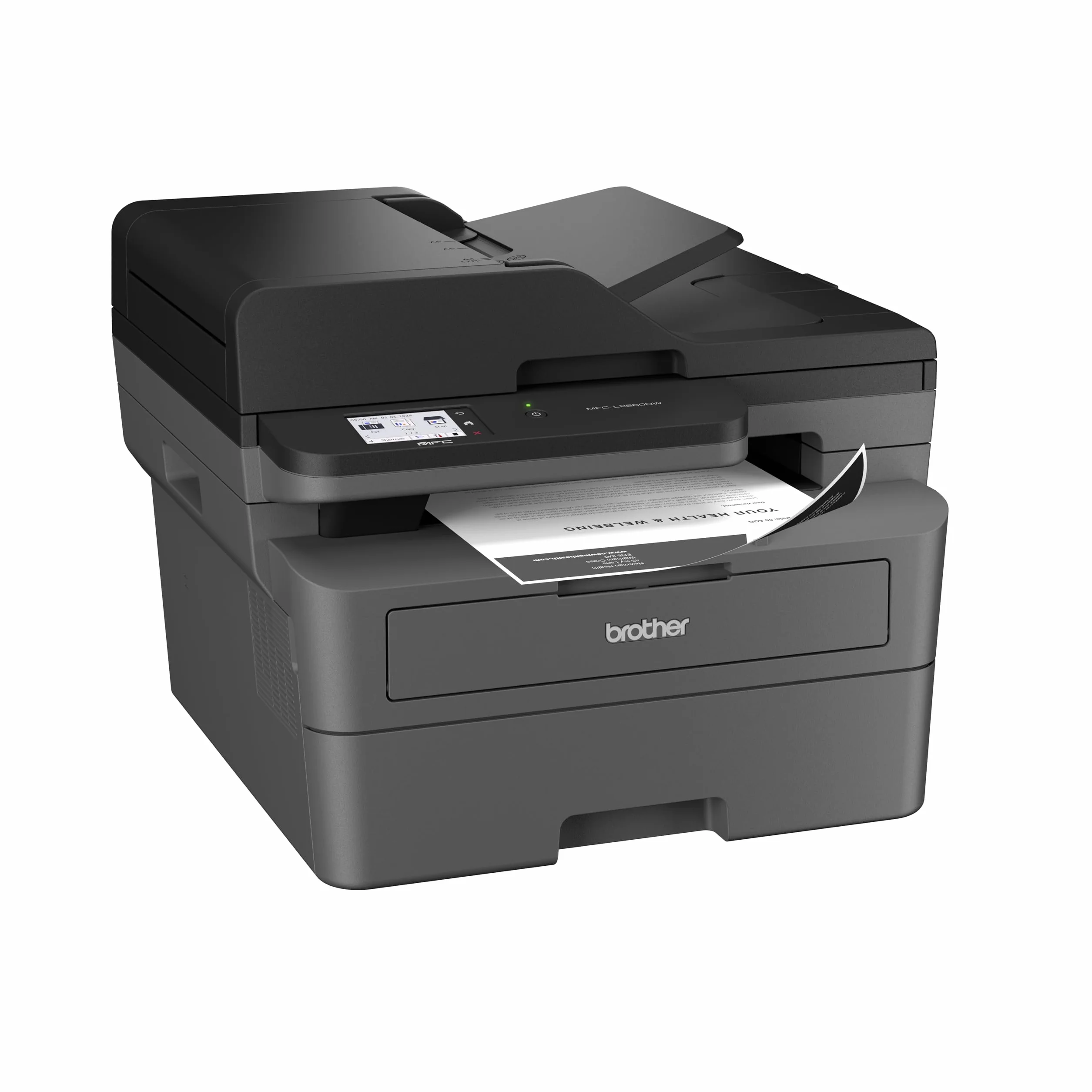 Brother MFC-L2860DW 4-in-1-Monolaser-Multifunktionsgerät | USB, WLAN und LAN | Automatischer Duplexdruck | 6,8 cm Touchscreen-Farbdisplay