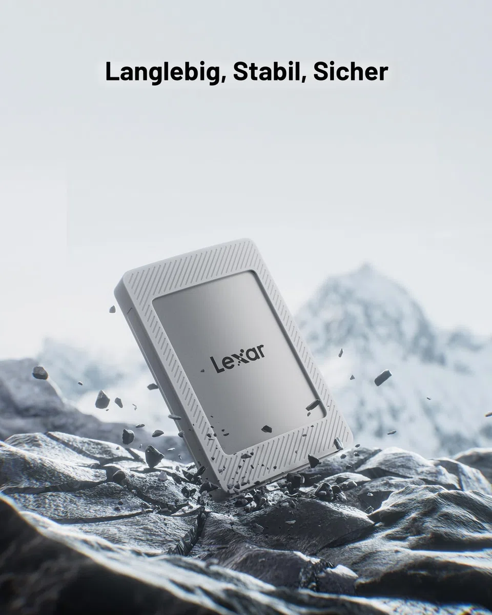 Lexar Portable SSD mit Magnetsatz 2TB, Externe SSD USB 3.2 Gen 2 bis zu 1050 MB/s Lesen und 1000 MB/s Schreiben, kompatibel mit iPhone 15/16, PC & Mac, Type-C-Laptops, Tablets, PS5, PS4