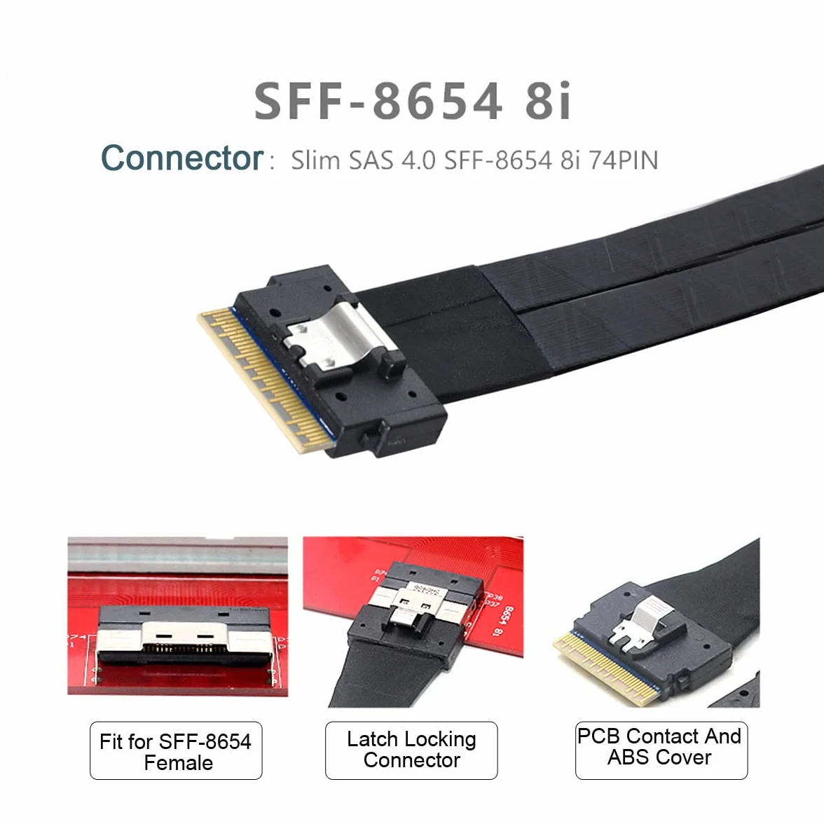 cablecc PCI-E Ultraport Slimline SAS Slim 4.0 SFF-8654 8i 74pin auf Dual SFF-8643 4i Mini SAS HD Kabel PCI-Express