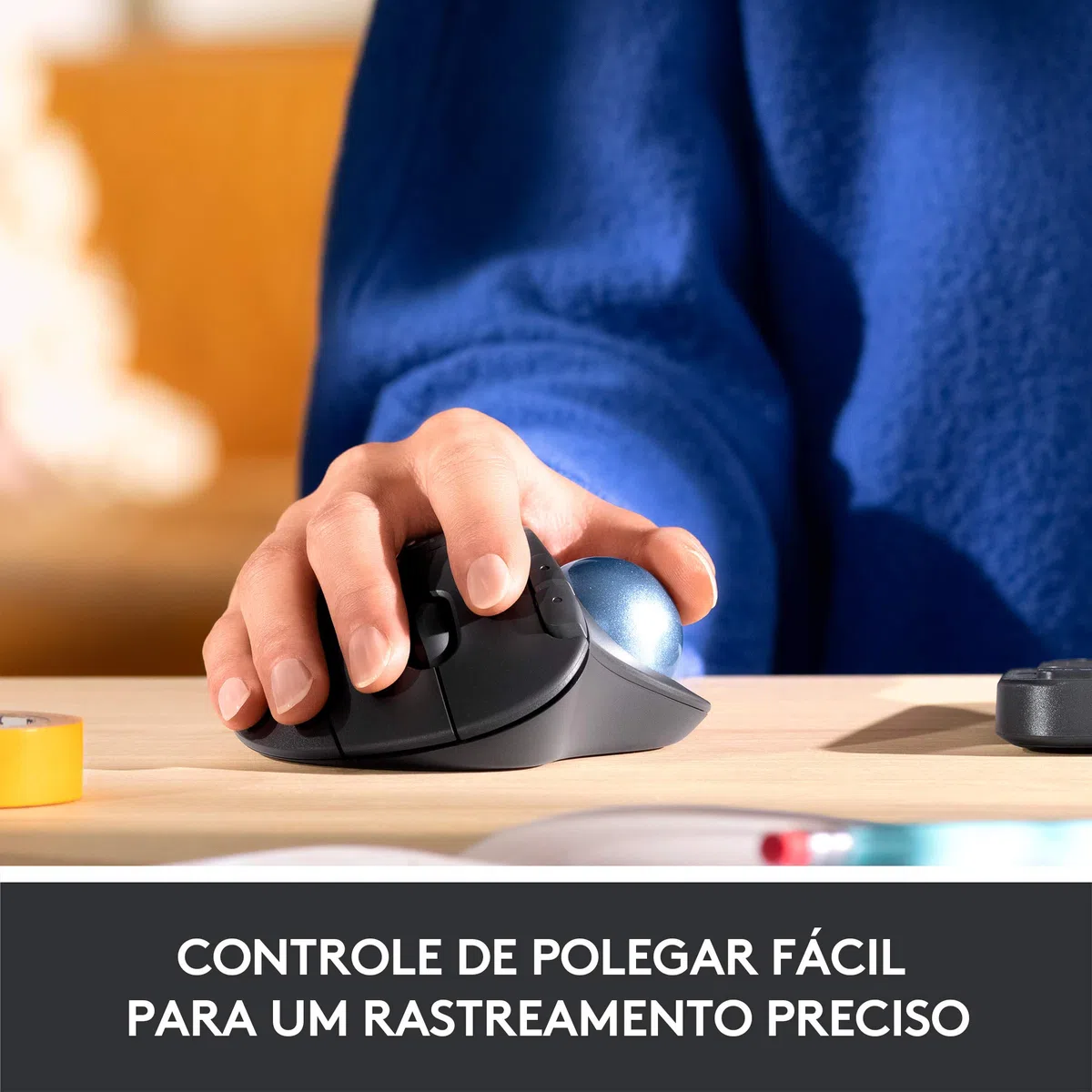 Logitech Ergo M575 Wireless Trackball, Ergonomic Comfort Design, Optical Wireless up to 33 feet 2000 DPI, Bluetooth Technology - 910-005869 (Black) (Renewed)