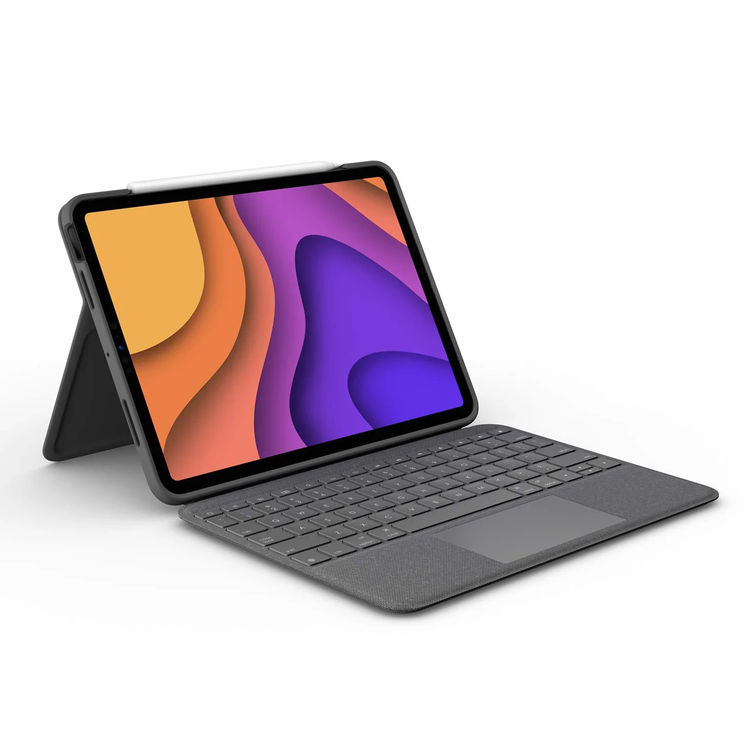 Logitech Folio Touch iPad Tastatur-Case mit Trackpad und Smart Connector für Air 11 Zoll (M2 und M3), (4. und 5. Generation), Deutsches QWERTZ-Layout - Grau