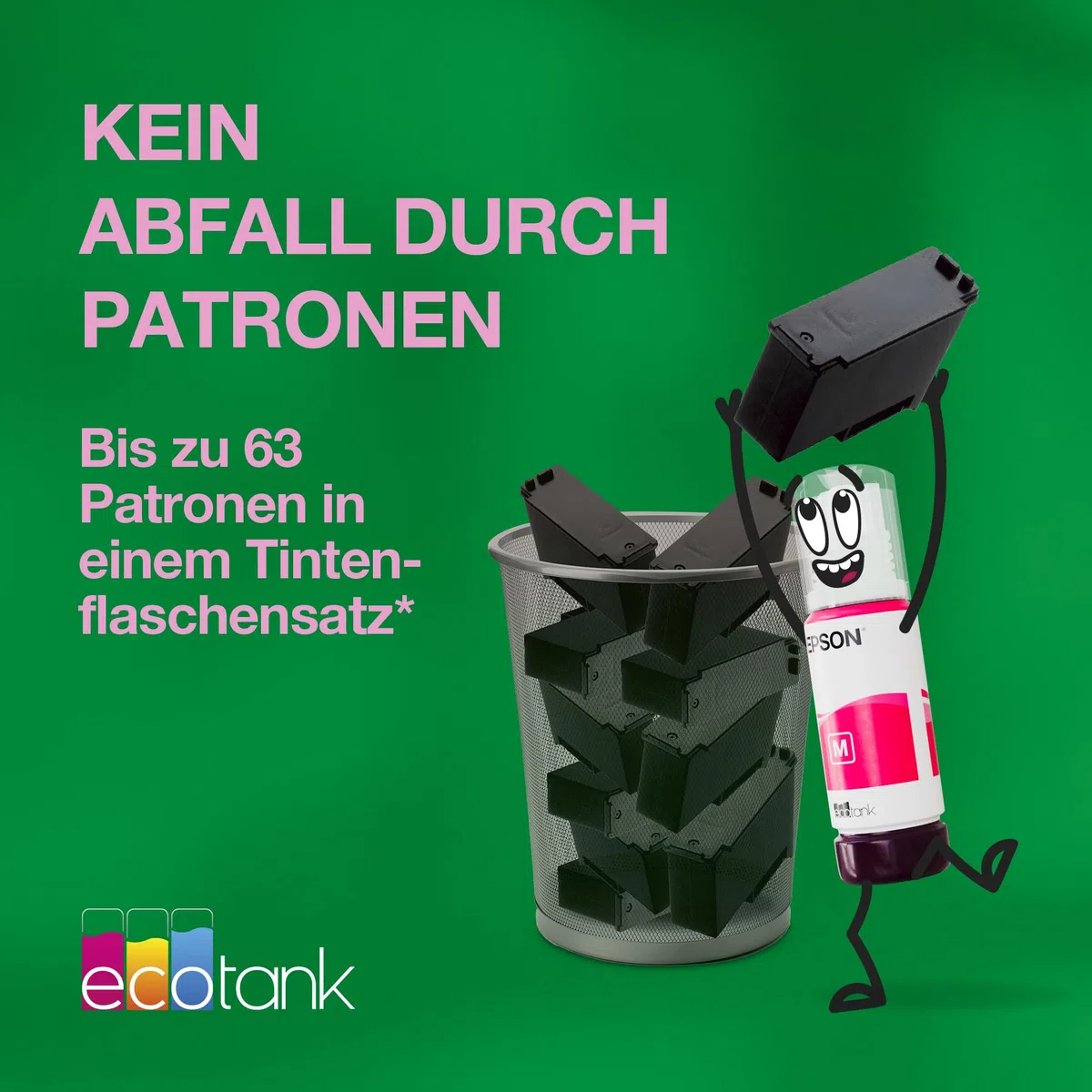 Epson EcoTank ET-2950 Tintentankdrucker | für vielbeschäftigte Haushalte | WLAN | A4 | Drucken, Kopieren, Scannen | 3.7 cm LCD-Display | Duplexdruck | inkl. Tinte für bis zu 3 Jahre