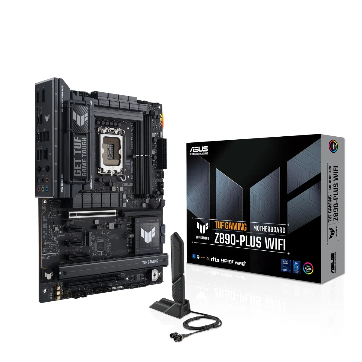 ASUS TUF Gaming Z890-PLUS WiFi Mainboard Sockel Intel LGA 1851 (ATX, PCIe 5.0, DDR5, DisplayPort, HDMI, Thunderbolt 4, 4X M.2, WiFi 7, Q-Release, Aura Sync)