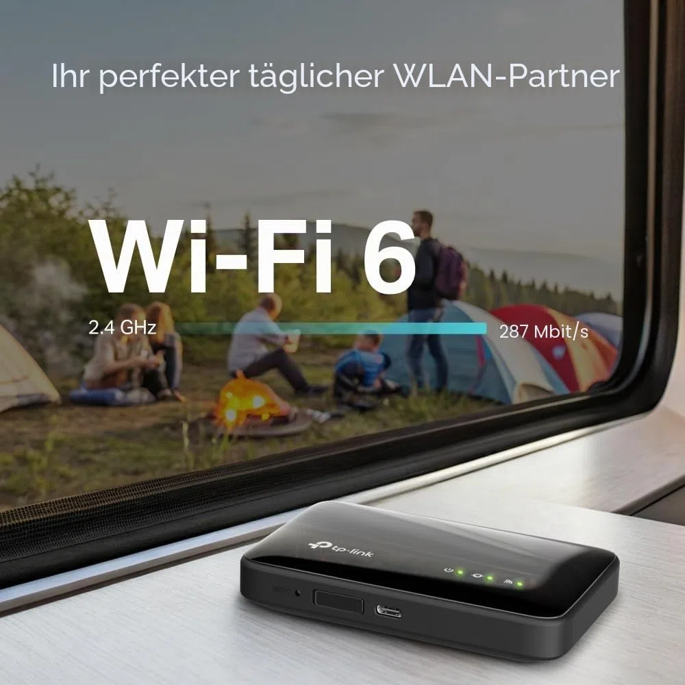 TP-Link M7005 Mobiler 4G LTE WLAN Router Wi-Fi 6 AX300, bis zu 150 Mbit/s Download & 50 Mbit/s Upload, verbindet bis zu 10 Geräte gleichzeitig, kompatibel mit den meisten Mobilfunknetzen