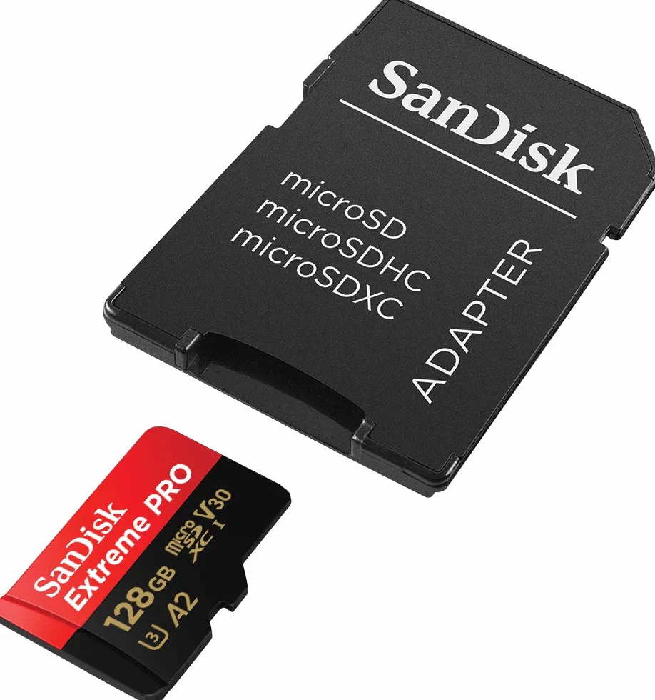 SanDisk Extreme PRO microSDXC UHS-I Speicherkarte 128 GB A2 V30 U3 200 MB/s Adapter
