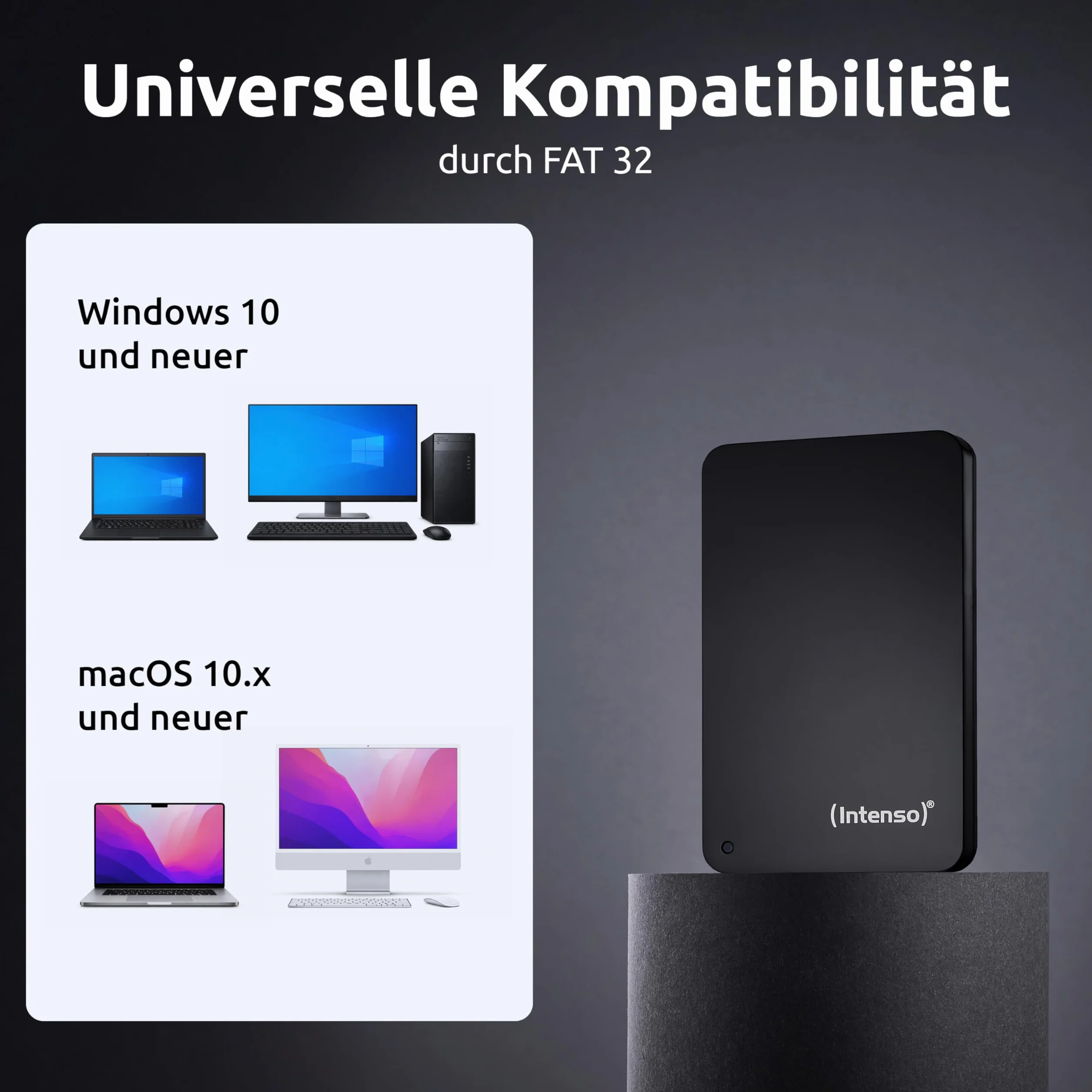 Intenso 4 TB externe Festplatte 2,5 Zoll USB 3.2 Gen 1x1 HDD schwarz