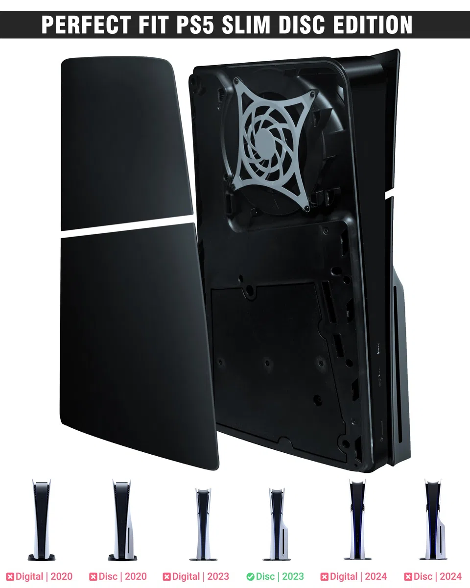 Joso Faceplate für PS5 Slim Disc Edition, Anti-Scratch staubdichtes Gehäuse Ersatz, Abdeckung Haut fit für PS5 Slim Konsole, Platten für PS5 Slim Zubehör, einfache Installation