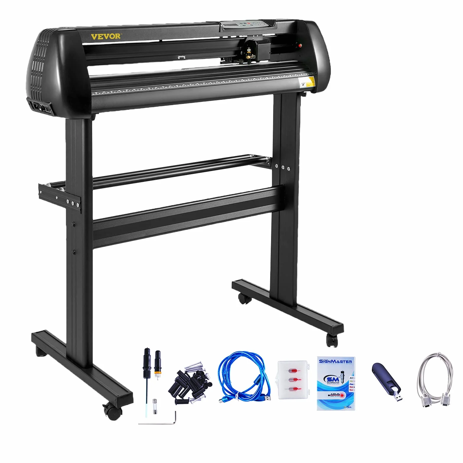 VEVOR Vinyl Schneidegerät, Vinyl Plottermaschine 870 cm Papierzufuhr Vinyl Plotter mit Bodenständer, Schneideplotter Maschine Einstellbare Geschwindigkeit SignMaster Software für Schilderherstellung