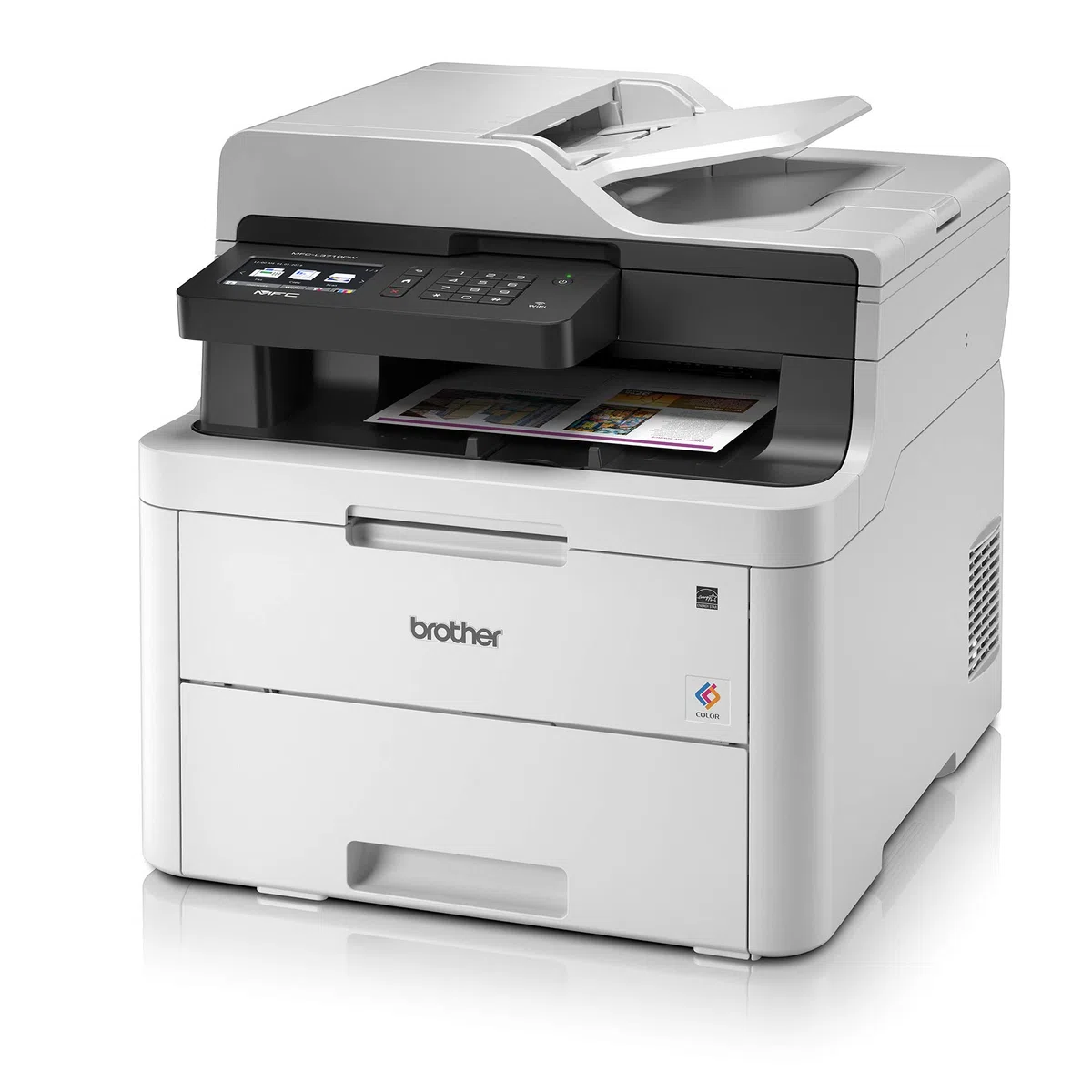 Brother MFC-L3710CW kompaktes 4-in-1 Farblaser-Multifunktionsgerät (mit WLAN, bis zu 18 Seiten pro Minute in Farbe und s/w) weiß