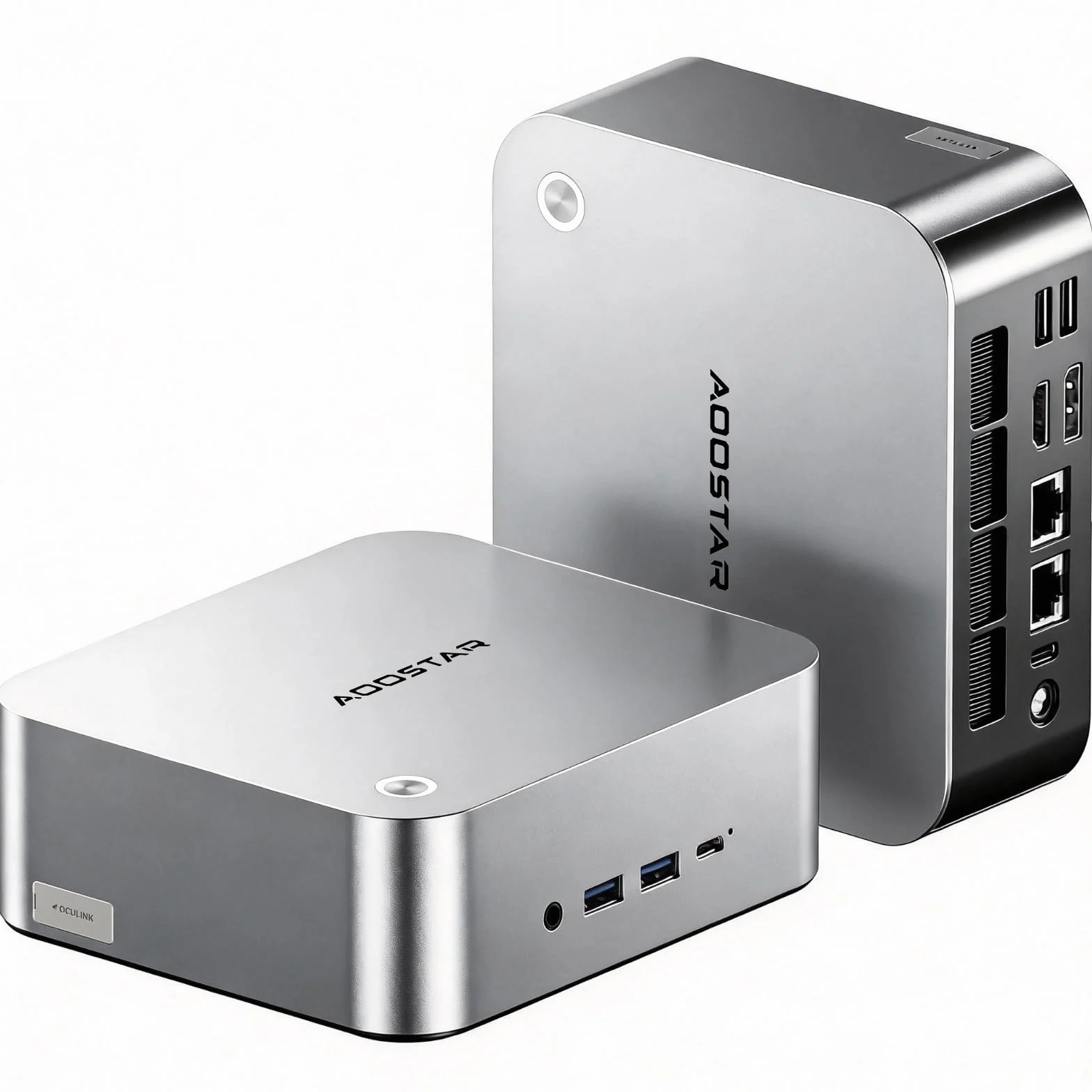 AOOSTAR MACO Mini PC mit AMD R7 PRO 6850H (8C/16T bis zu 4,7GHz) 24GB LPDDR5 RAM + 1TB PCIe4.0 SSD, OCuLink/2xUSB4/2x2,5G LAN/4K Quad-Display/Fingerabdruck, W11 Pro, Mini Computer für Gaming & Büro