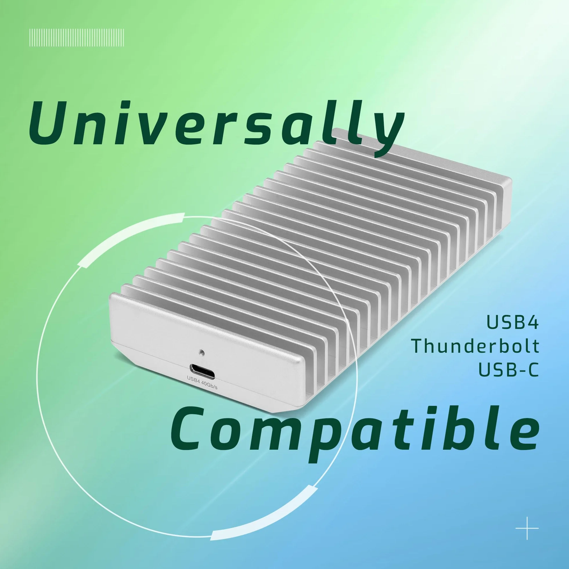 OWC Express 1M2 40Gb/s tragbares NVMe SSD-Laufwerk USB4 (Thunderbolt Compatible/USB-C), ultraschnelles externes SSD-Laufwerk mit Aluminium-Kühlkörpergehäuse (nur Gehäuse)