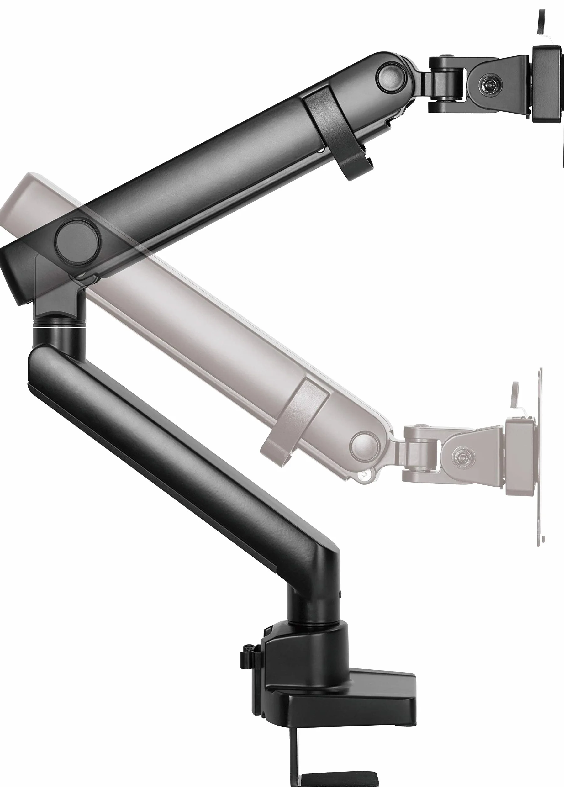 ICY BOX Monitor Halterung für 1 Monitor bis 32 Zoll (bis 8kg, VESA 75x75/100x100), Monitorständer aus Stahl, Schwenk-& Neigbar, Befestigung auf Tischplatte/Tischkante, IB-MS313-T, Schwarz