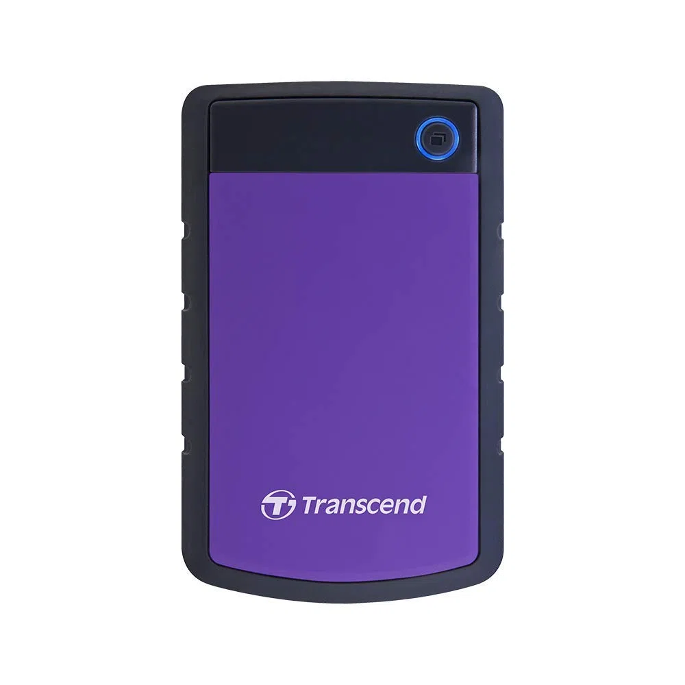 Transcend StoreJet 25H3 2TB Externe Festplatte, Anti-Schock (Militärstandard), USB 3.1 Gen 1, 2.5 Zoll, Lila| Robuste Datensicherung & One-Touch Backup für PC/Laptop