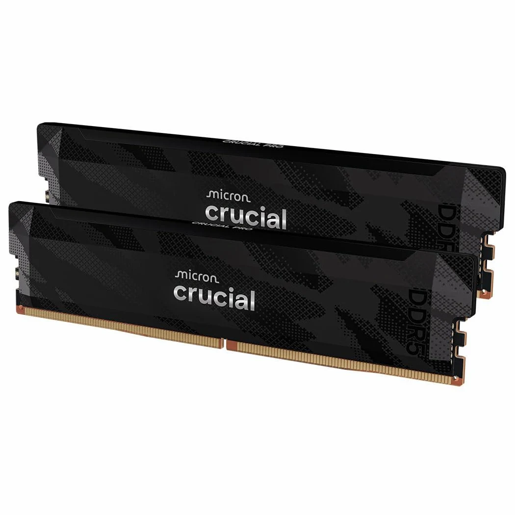 Crucial Pro DDR5 RAM 32GB Kit (2x16GB) 6400MHz CL32, Gaming PC Arbeitsspeicher, Intel XMP 3.0 / AMD Expo, Schwarz - CP2K16G64C32U5B