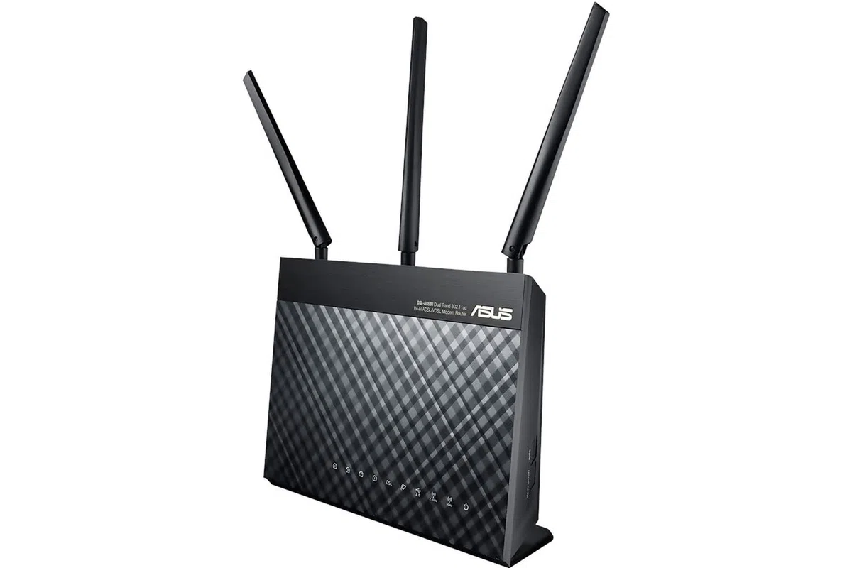 ASUS DSL-AC68U Modem Router (Ai Mesh WLAN System, EU und DE-Version Annex A B J, WiFi 5 AC1900 MIMO, 4x Gigabit LAN, AiProtection, Dual-Core CPU, Multifunktion USB 3.0), AC1900 Gigabit