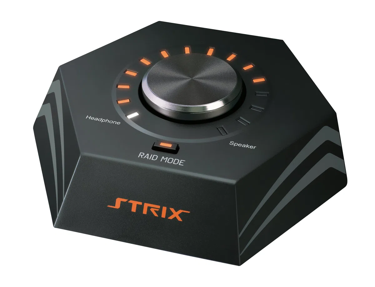 ASUS Strix Raid Pro interne Gaming Soundkarte (PCI-Express, Kopfhörerverstärker, 116db SNR, Audio-Box), 90YB00I0-M1UA00, Schwarz