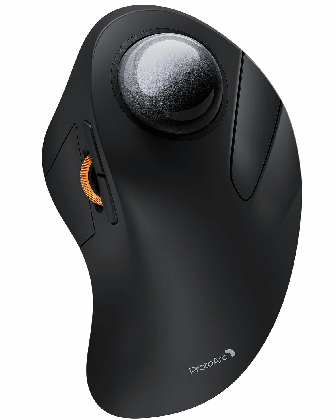 ProtoArc Kabellose Bluetooth Trackball Maus, EM03 NL Wiederaufladbare Ergonomische Trackball Mouse mit Fingerbedienung, 2.4G & Dual-Bluetooth Multi-Geräte für PC, Mac, Windows Büroarbeit - Schwarz