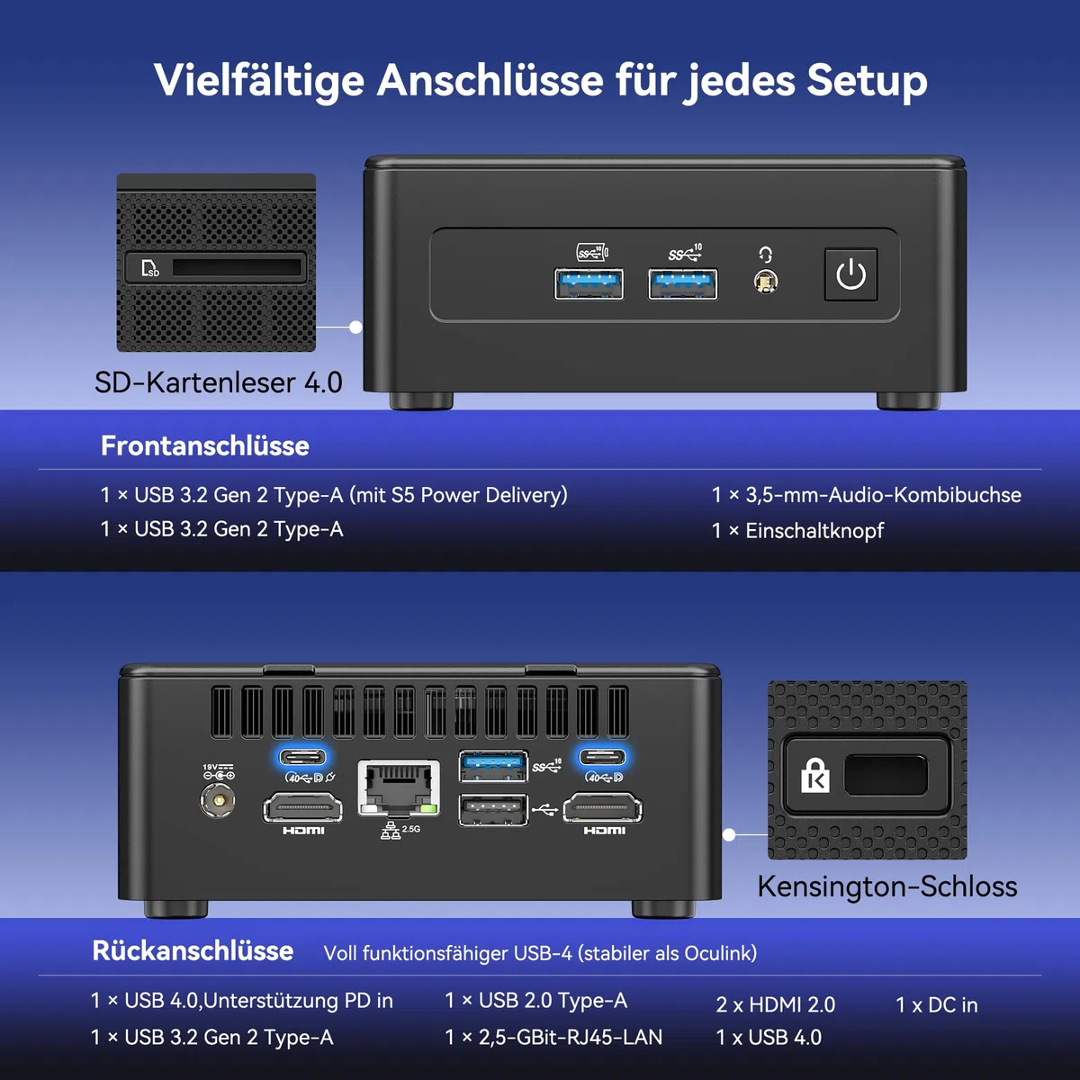 GEEKOM IT15 mit Intel Core Ultra 9 285H (15. Gen.), 32GB DDR5 RAM & 2TB SSD (max.128GB + 8TB), 99 Tops KI-Leistung | 8K 120Hz | WiFi 7– Vorkonfiguriert mit Windows 11, für Videobearbeitung/Gaming