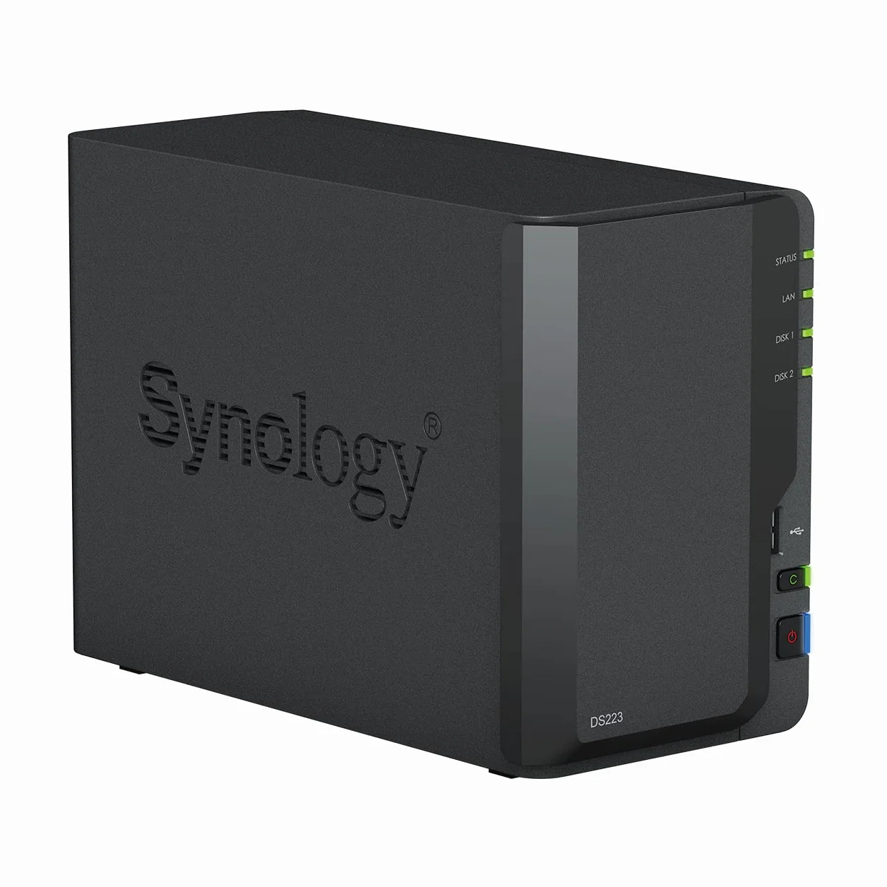 Synology DS223 2-Bay Diskstation NAS (Realtek RTD1619B Quad-Core 2GB Ram 1xRJ-45 1GbE LAN-Port) Bundle mit 2 x 4TB WD RED Plus HDD (WD40EFPX - 68C6CN0)
