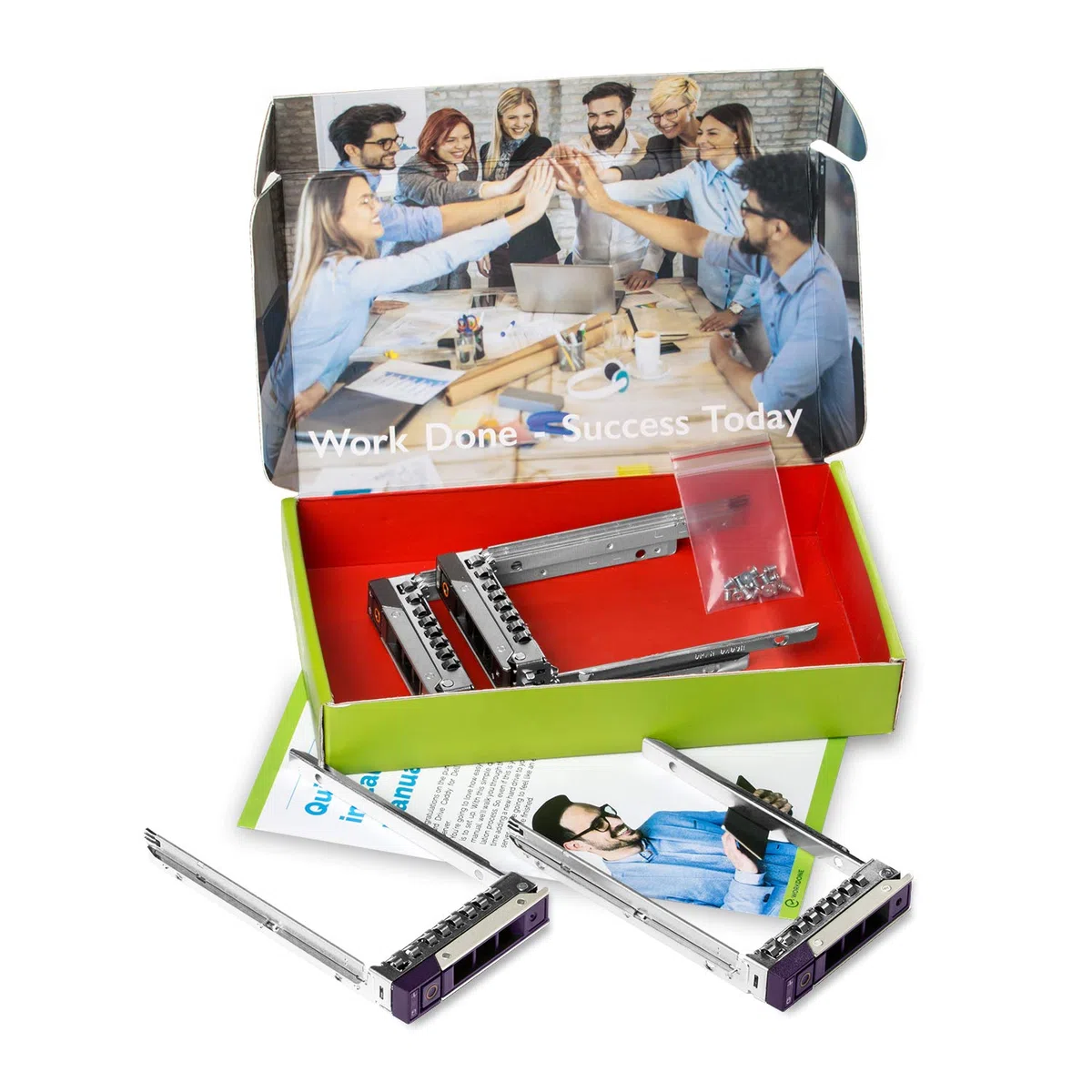 WorkDone 4er Pack - 2,5-Zoll Hard Drive Caddy Tray - kompatibel für Dell PowerEdge Server und XC-Serie - 14th Gen R440 R640 R740 R740xd R840 R940 R6415 R7425 - DXD9H SSD SAS Gehäuseträger